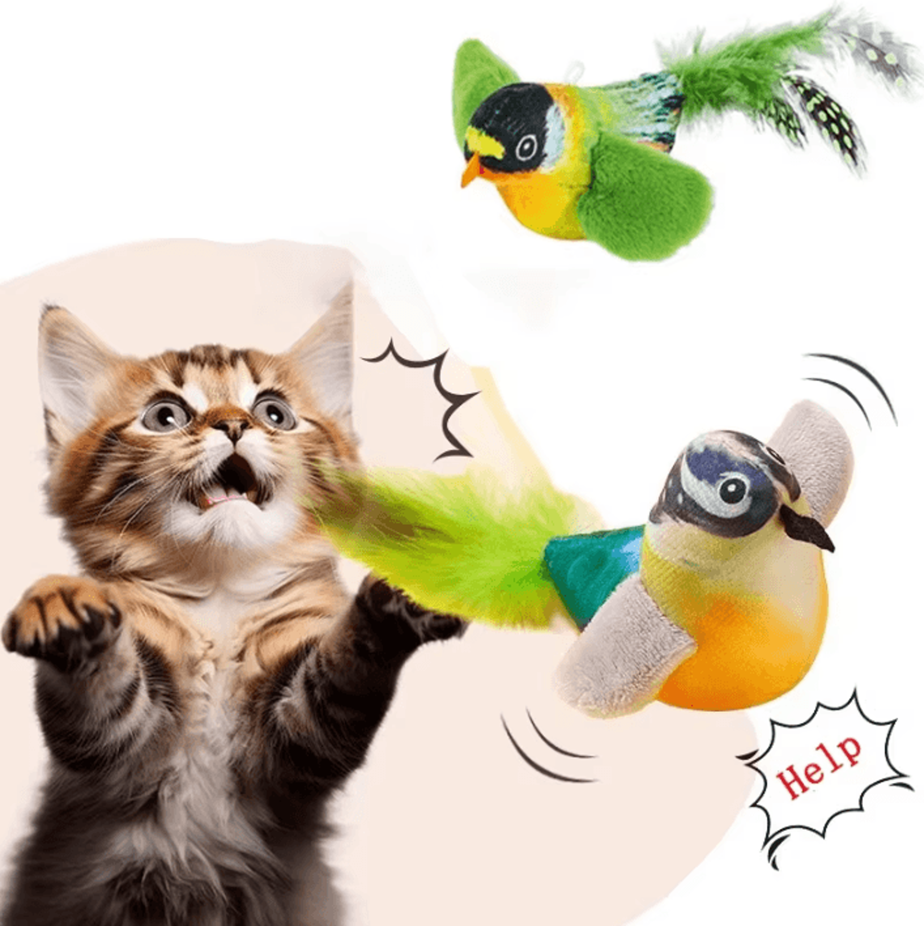chirpypaws interactive bird sound cat toy