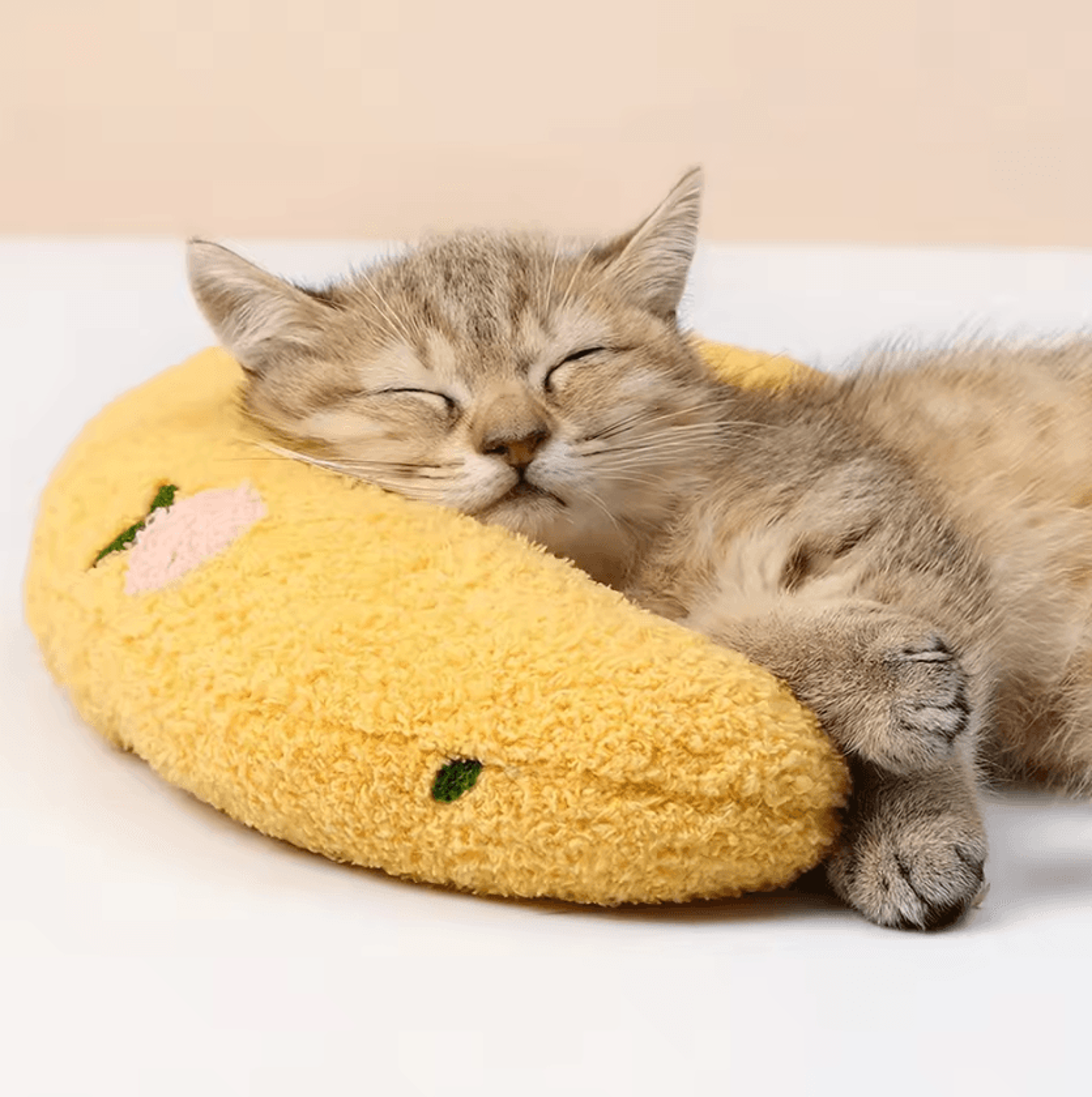 moonnest plush pet pillow – soft half donut sleeping cushion for cats & small dogs