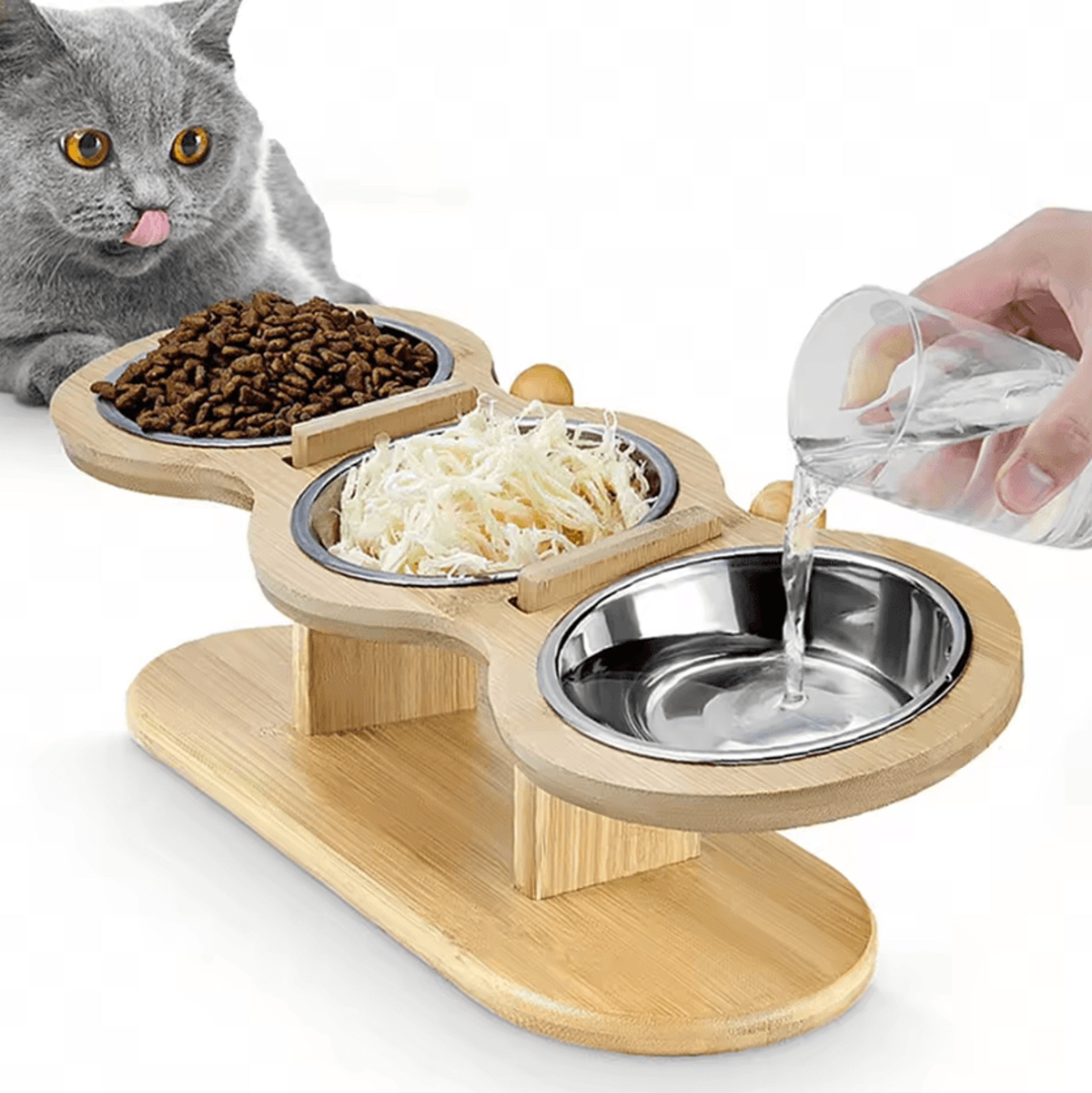 elevatebowl 3-in-1 raised cat feeding station