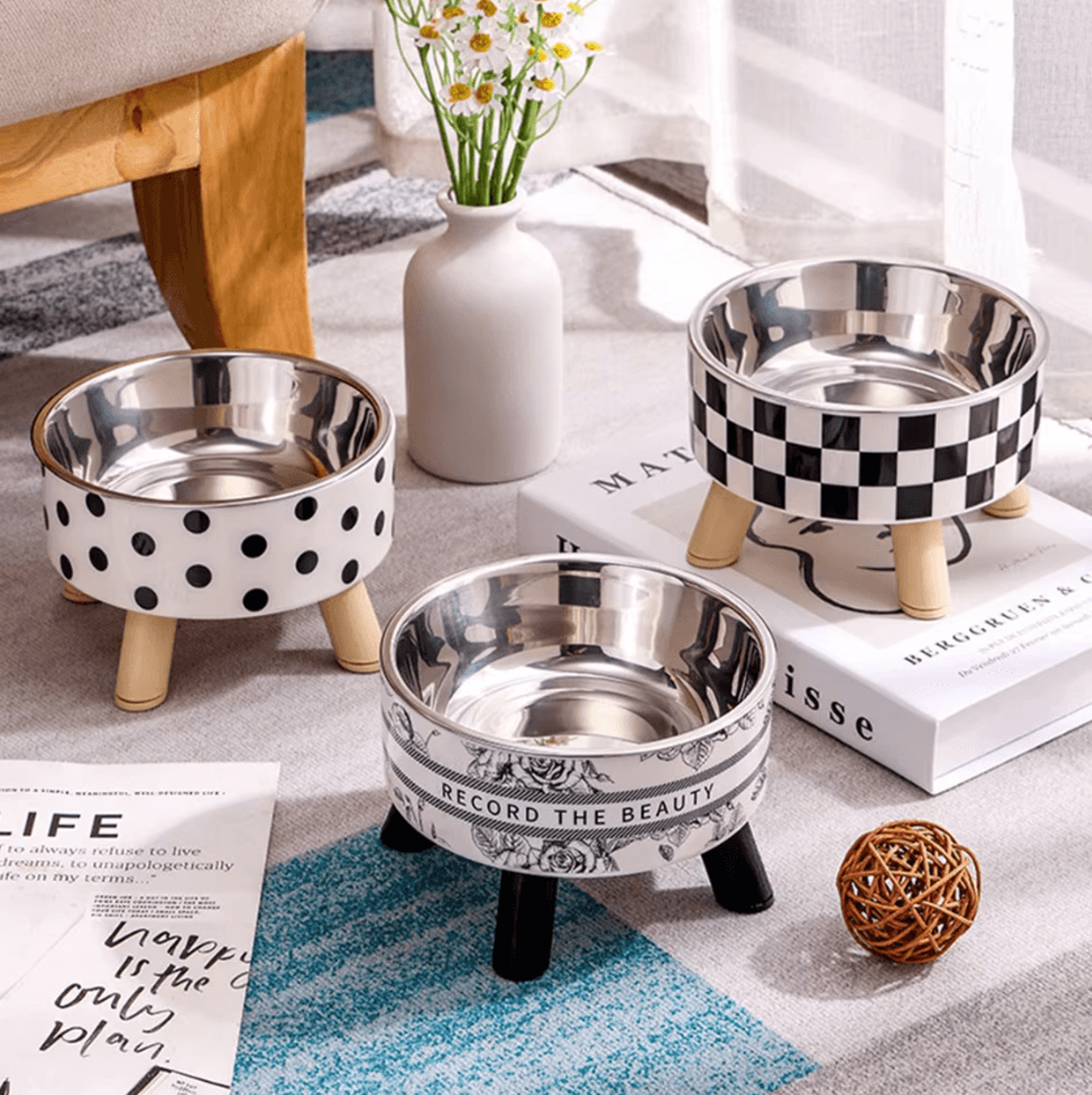 elevasteel raised stainless steel pet bowls