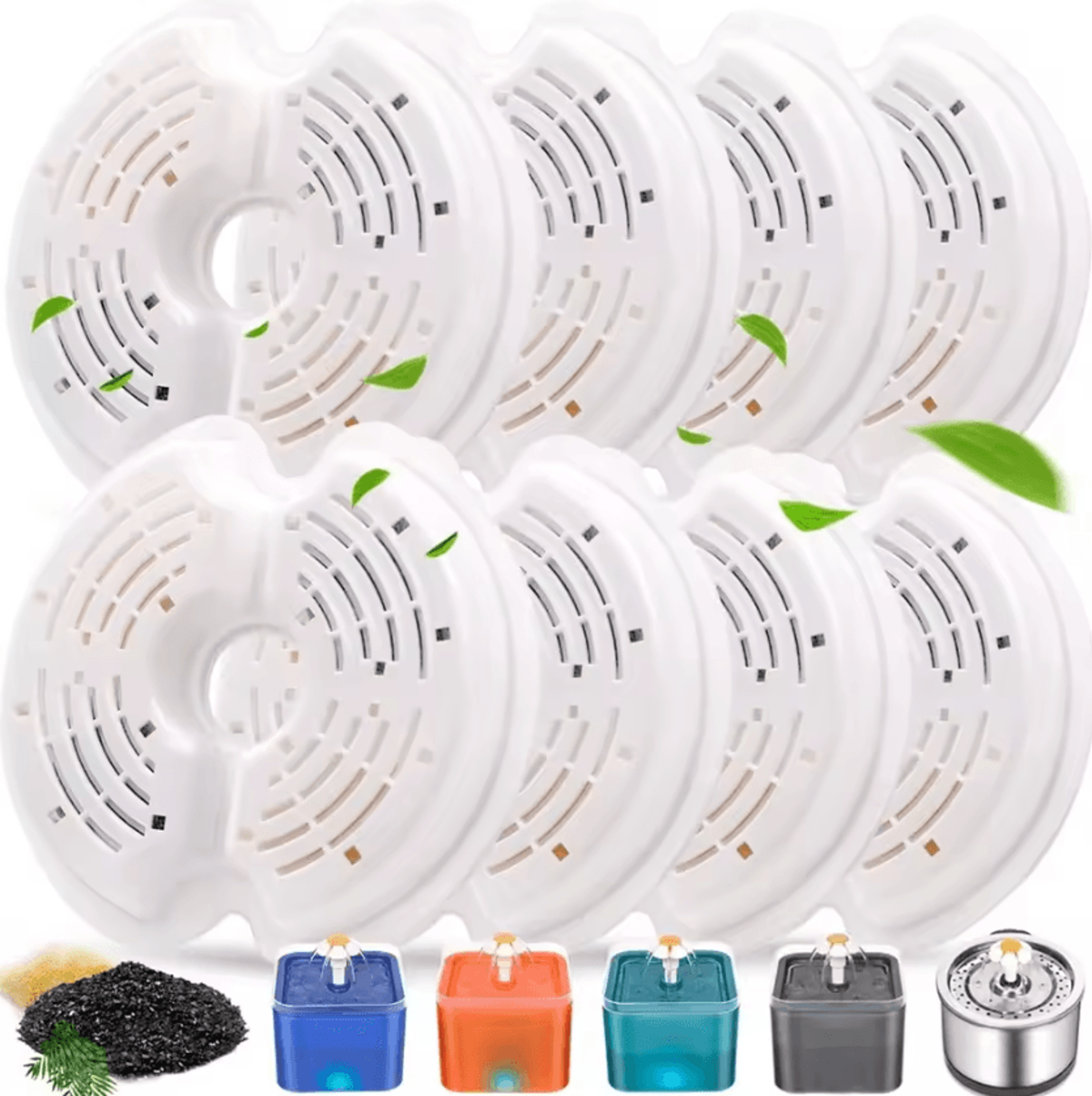 pureflow 8-pack activated carbon cat fountain filters