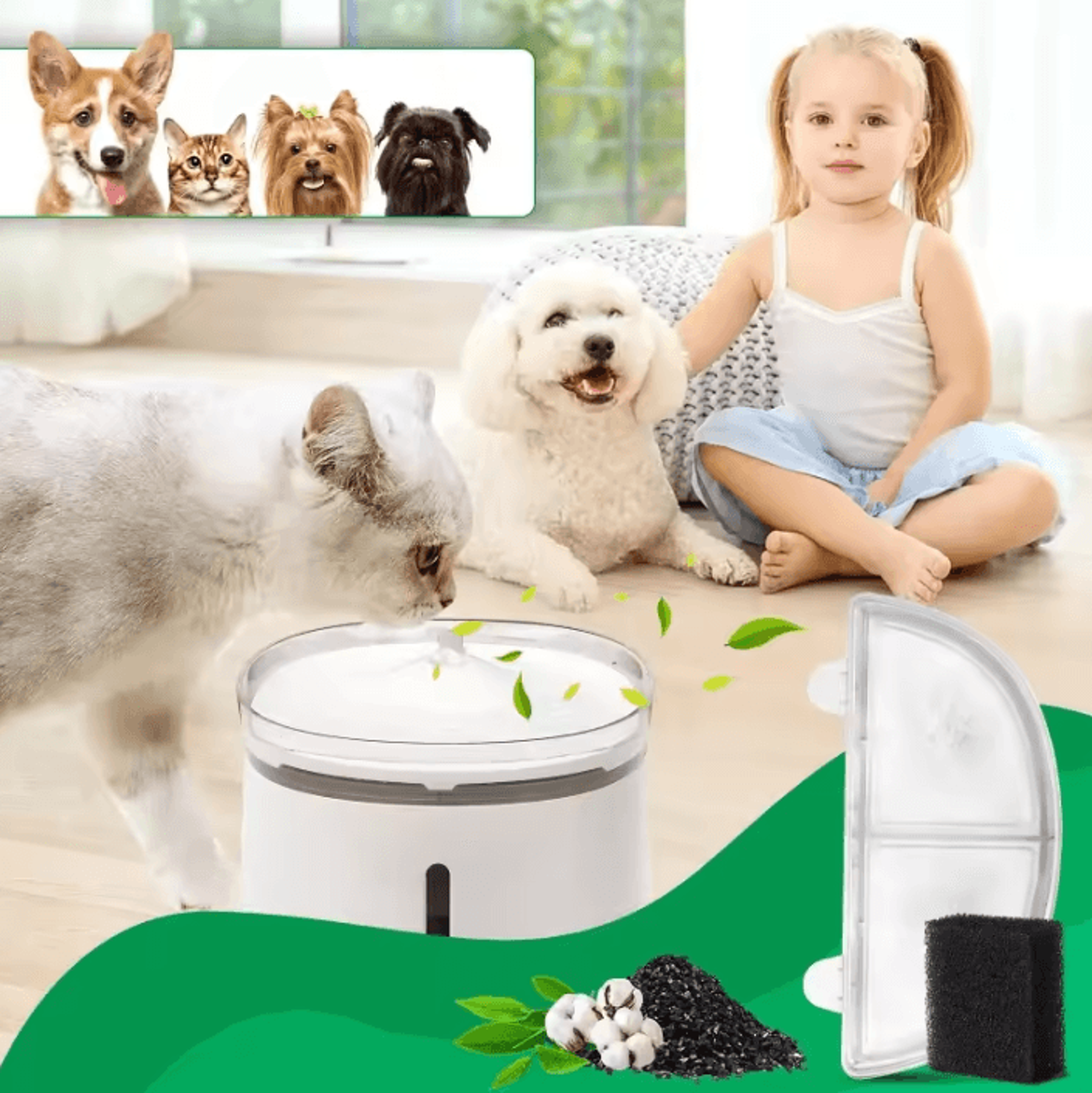 pureflow triple-action replacement filters for homerun wf20/cf20 cat fountain