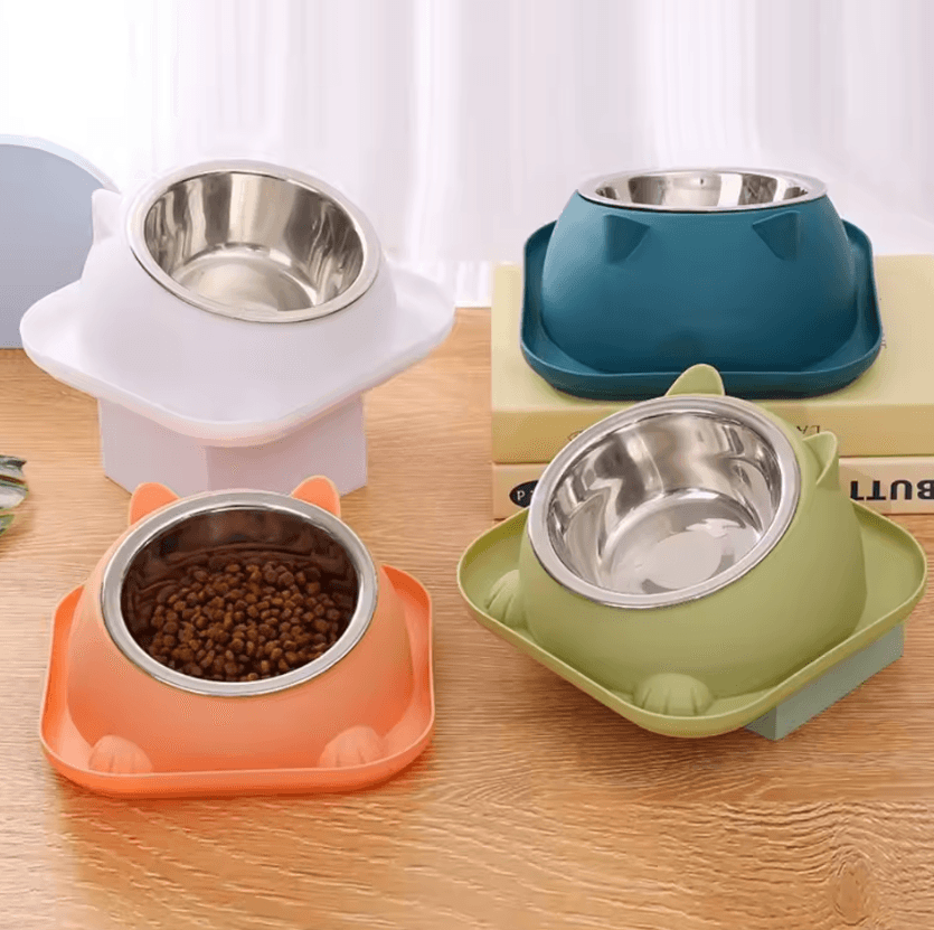 steadypaw stainless steel anti-spill cat bowl