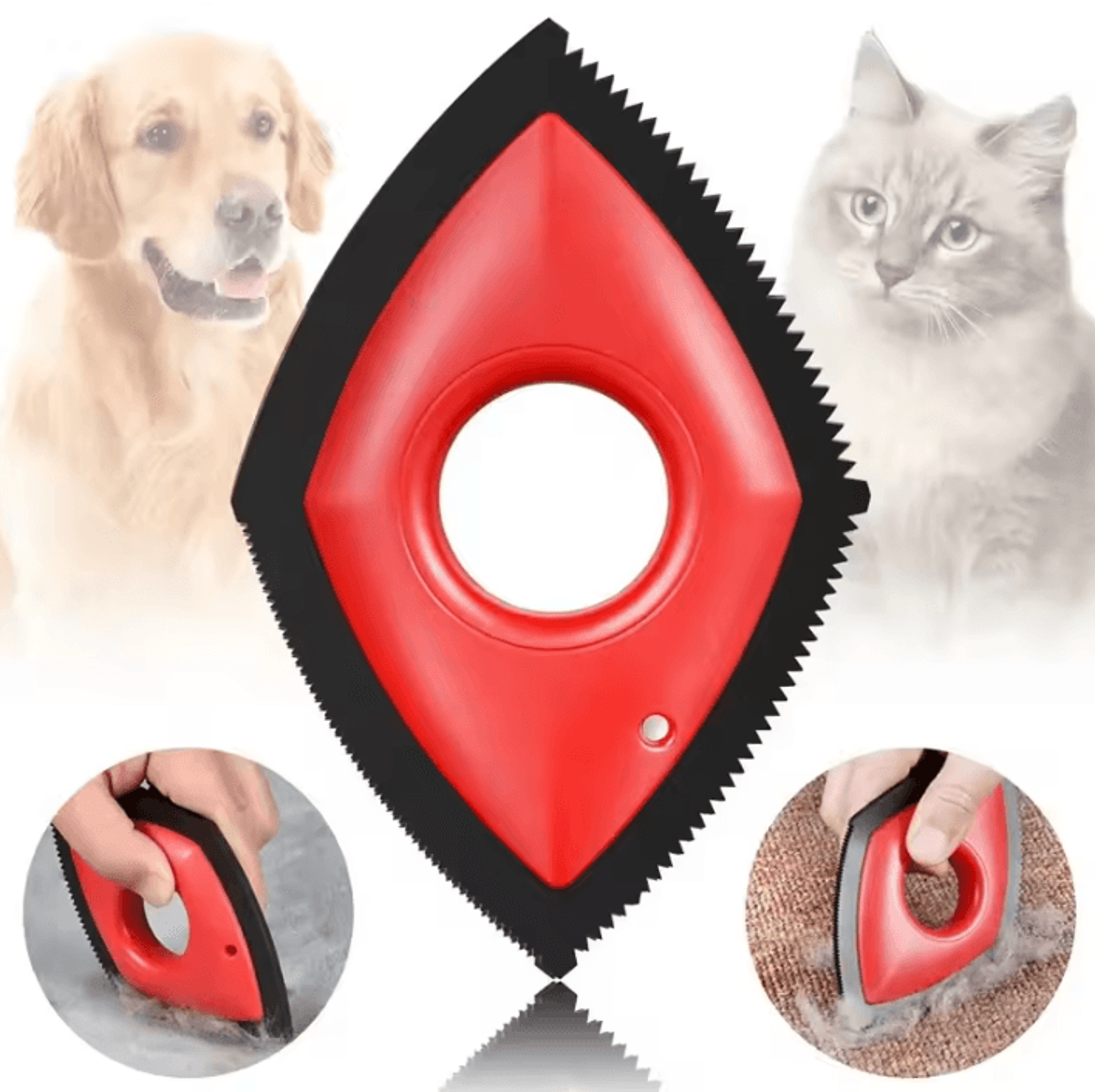 fursweep reusable pet hair remover brush for couch, carpet & car cleaning