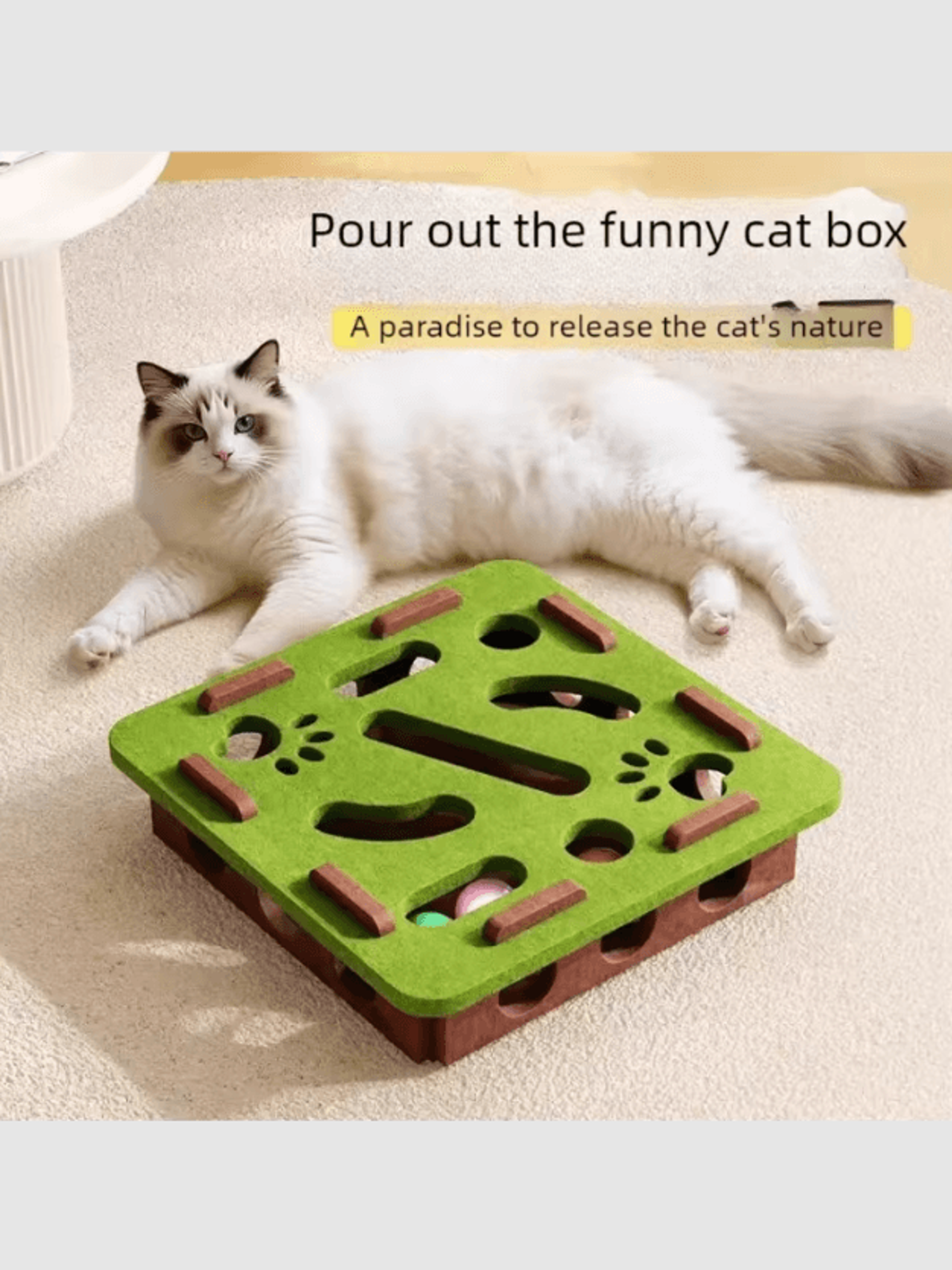 puzzlepaws felt cat puzzle box for interactive indoor play