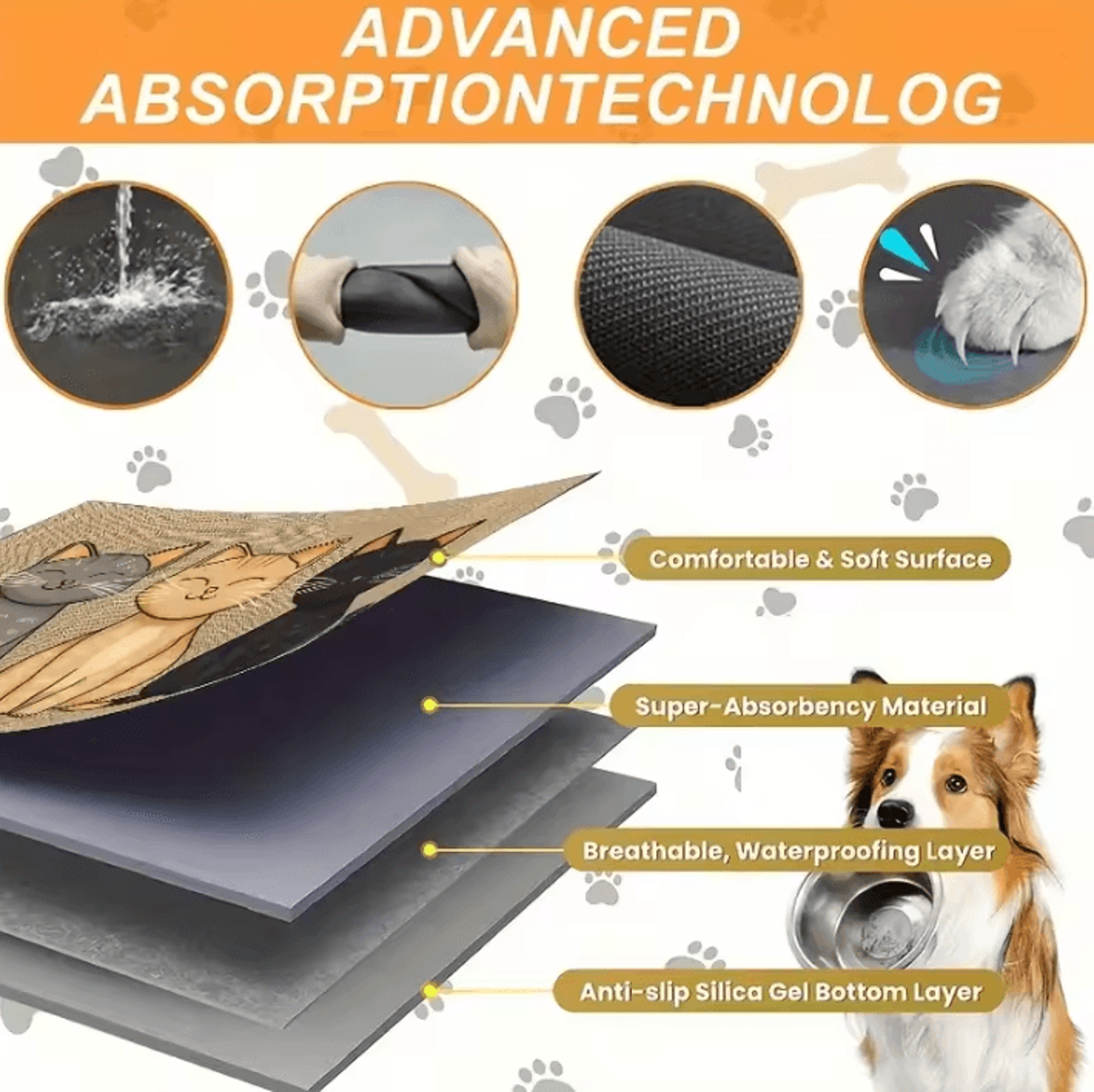 cleanpaw non-slip waterproof pet feeding mat for cats & small dogs