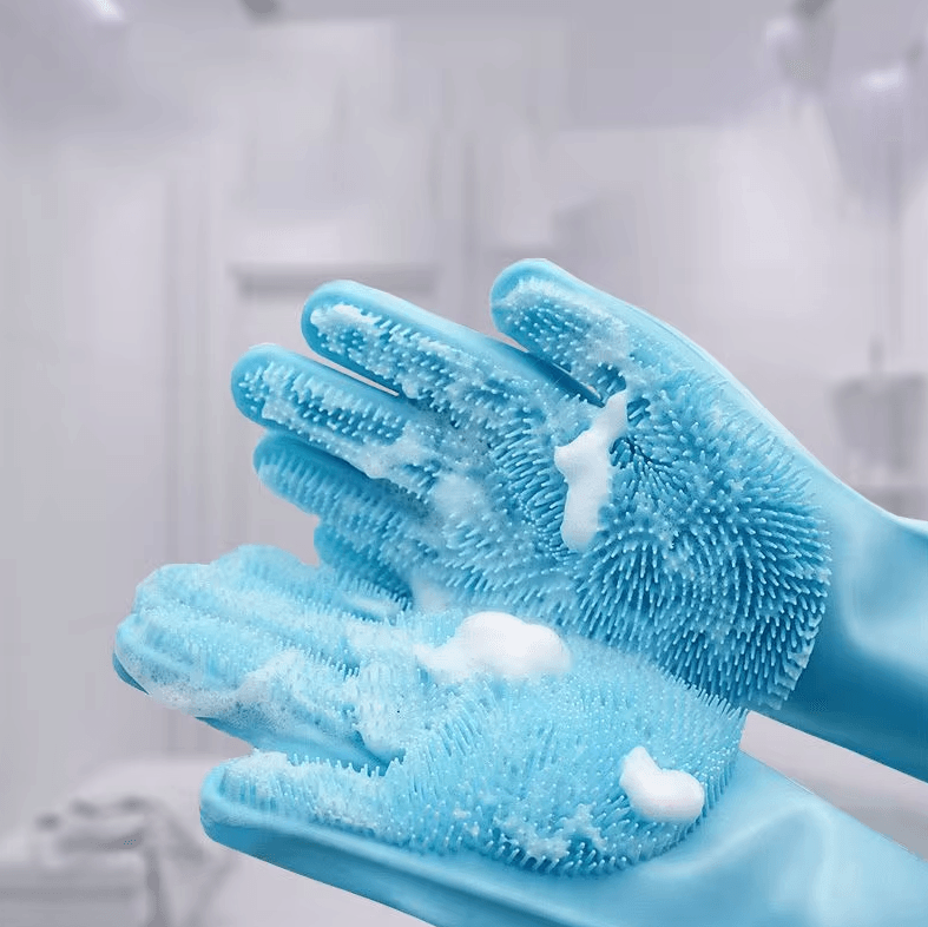 silicone pet bath grooming gloves for dogs & cats