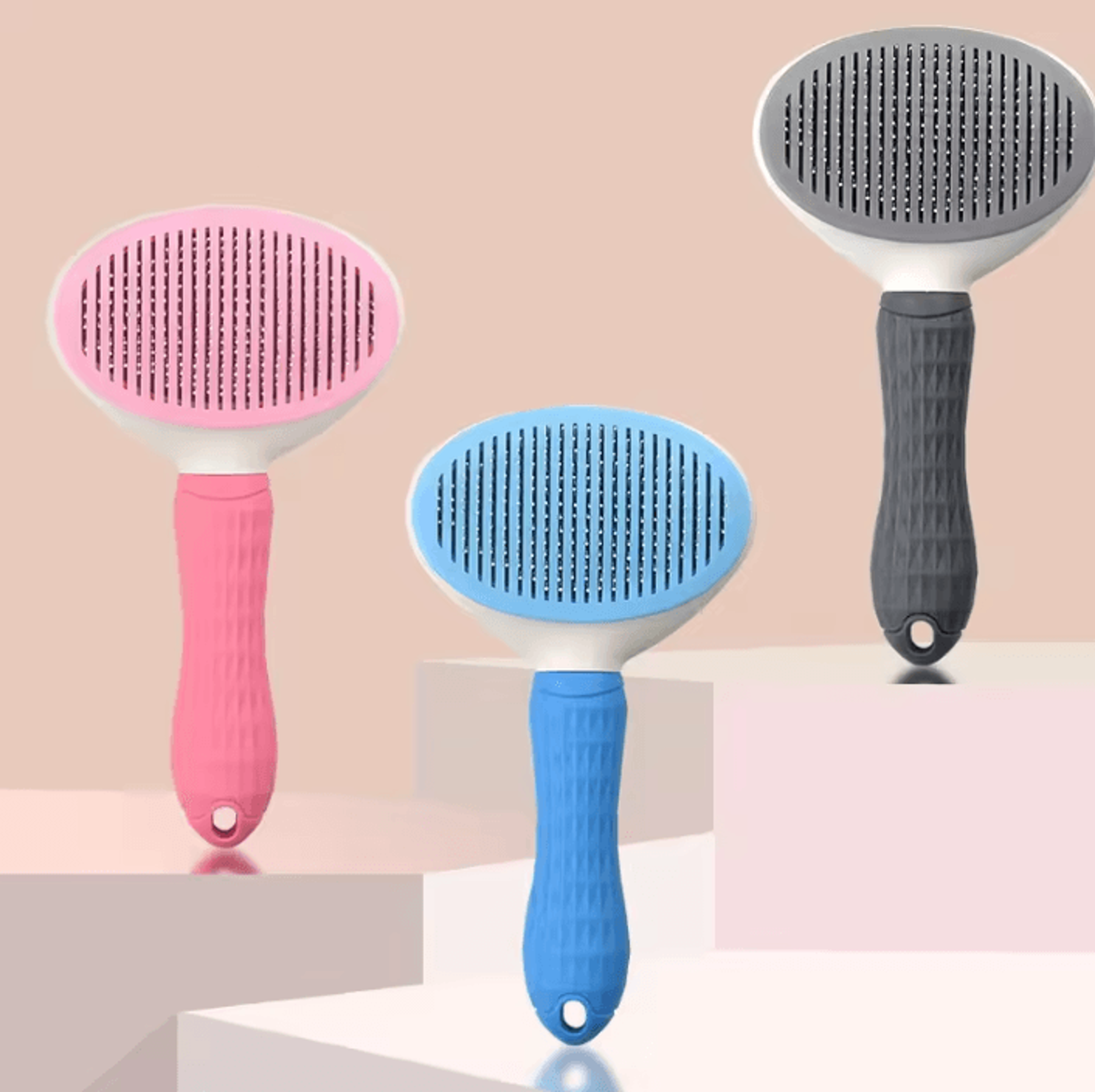 furease self-cleaning pet grooming brush for dogs & cats