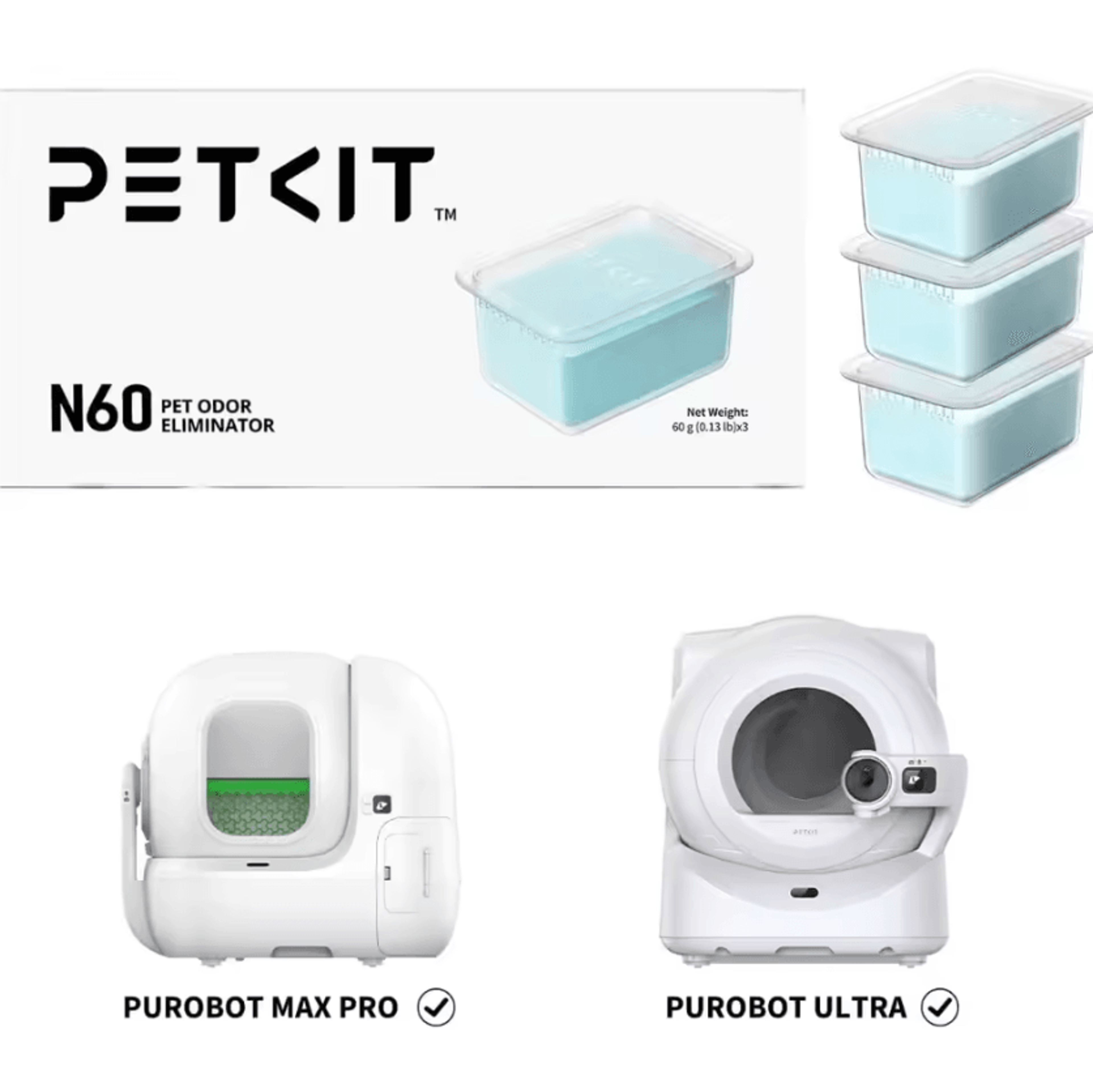 purefresh petkit purobot ultra odor eliminator n60 (pack of 3)
