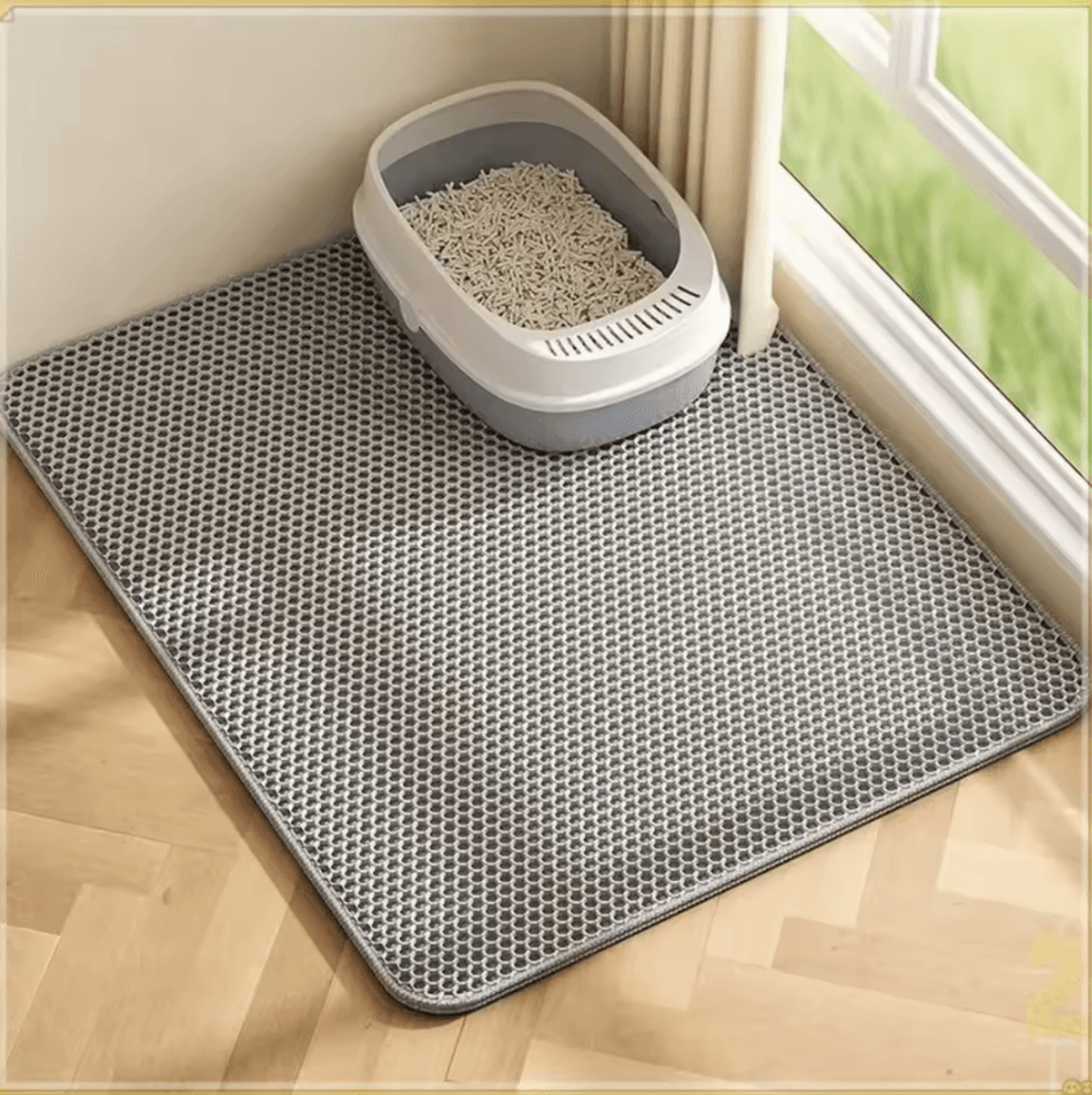 pawshield double-layer cat litter trap mat