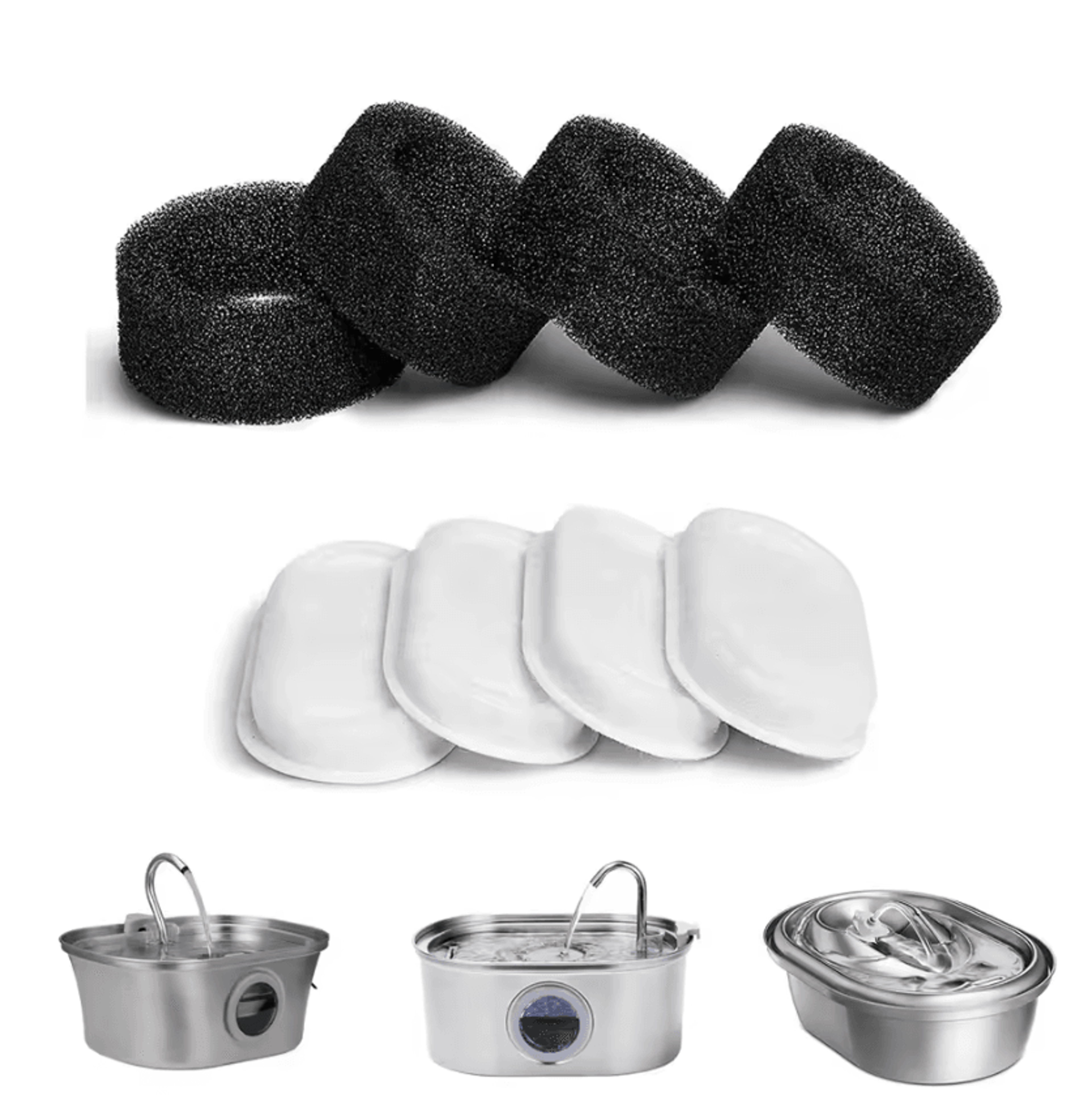 pureflow stainless steel pet fountain replacement filters