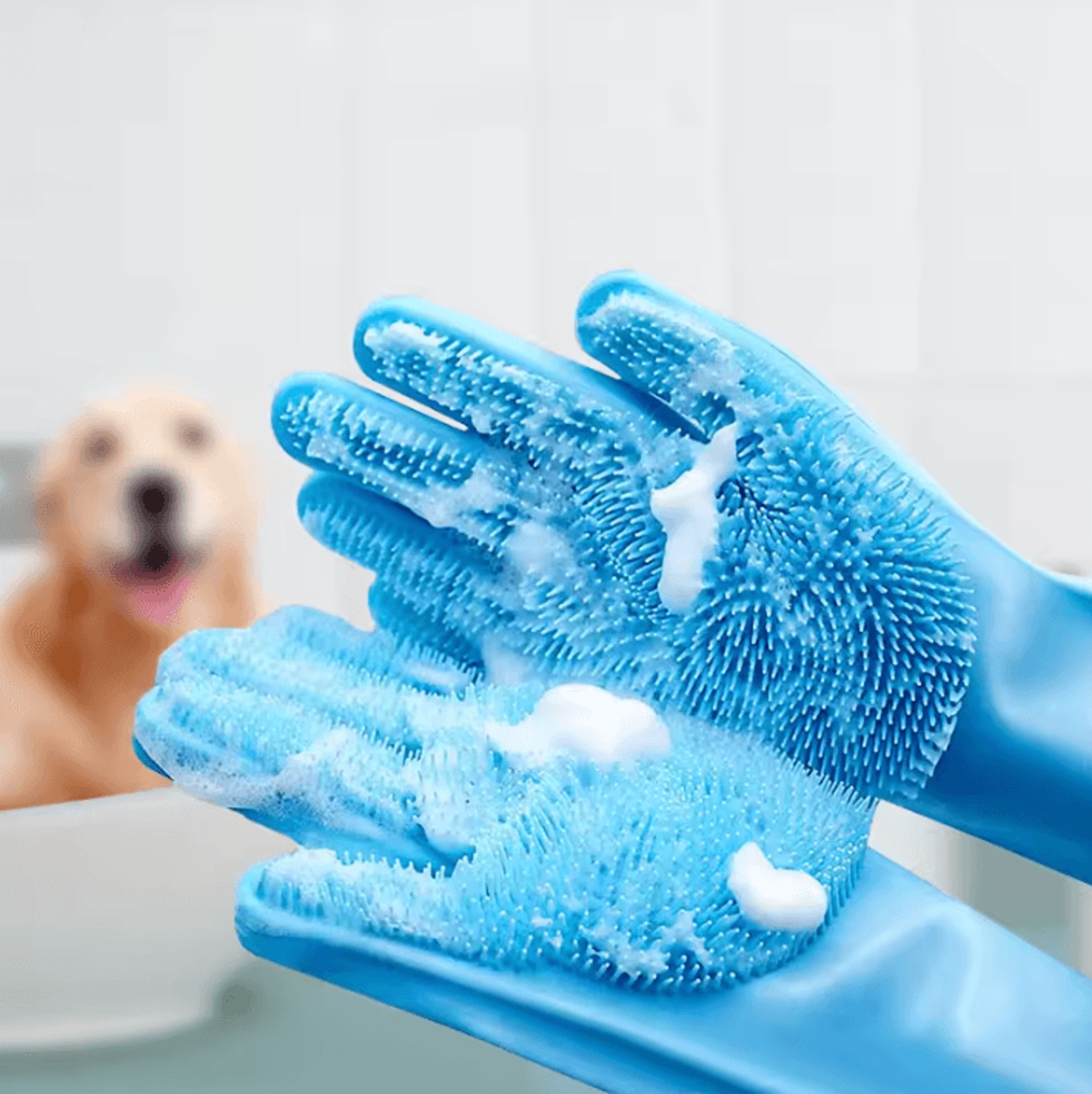 pet fur remover grooming glove for dogs & cats