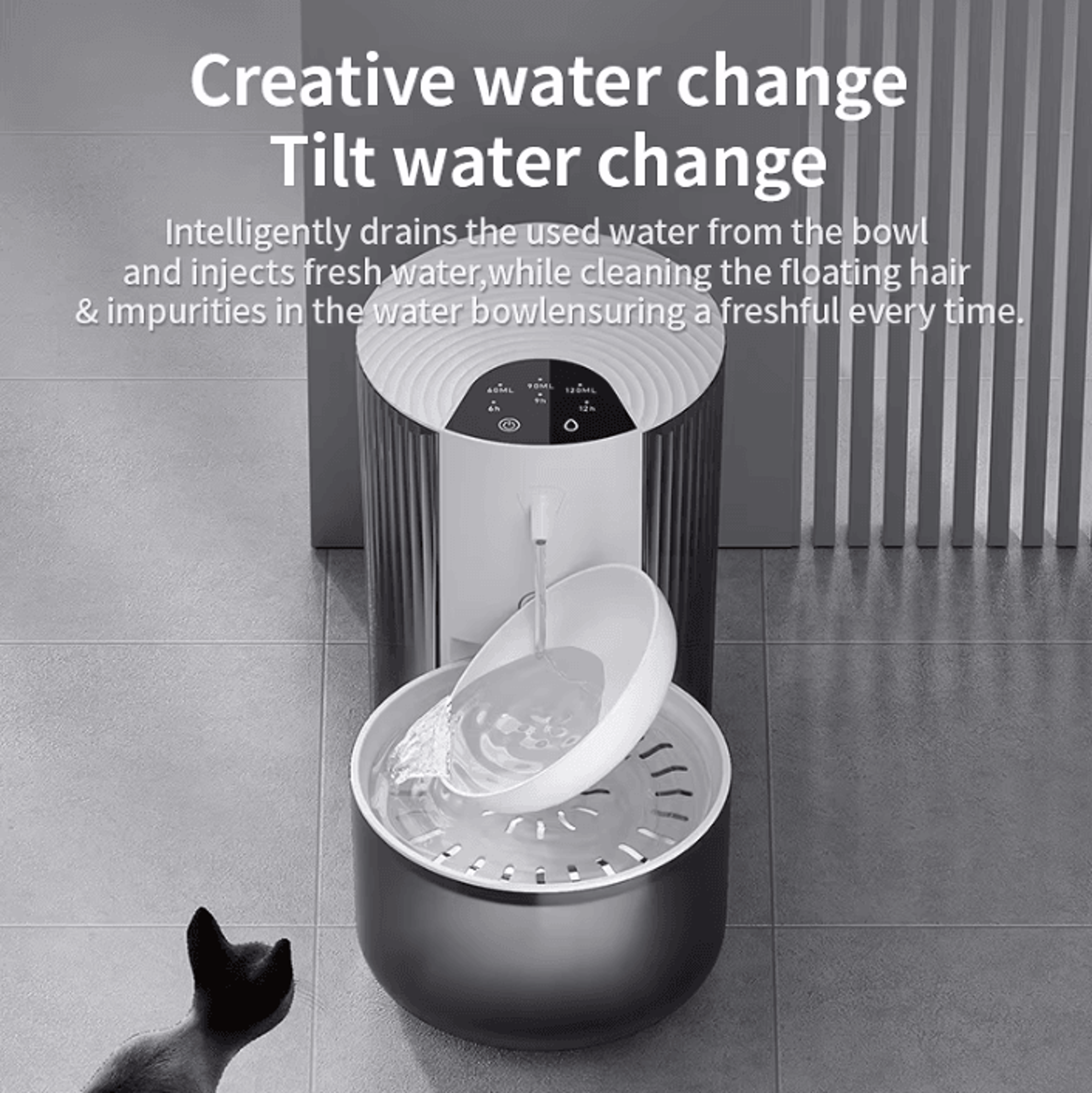 pureflow wireless smart pet water fountain 3l