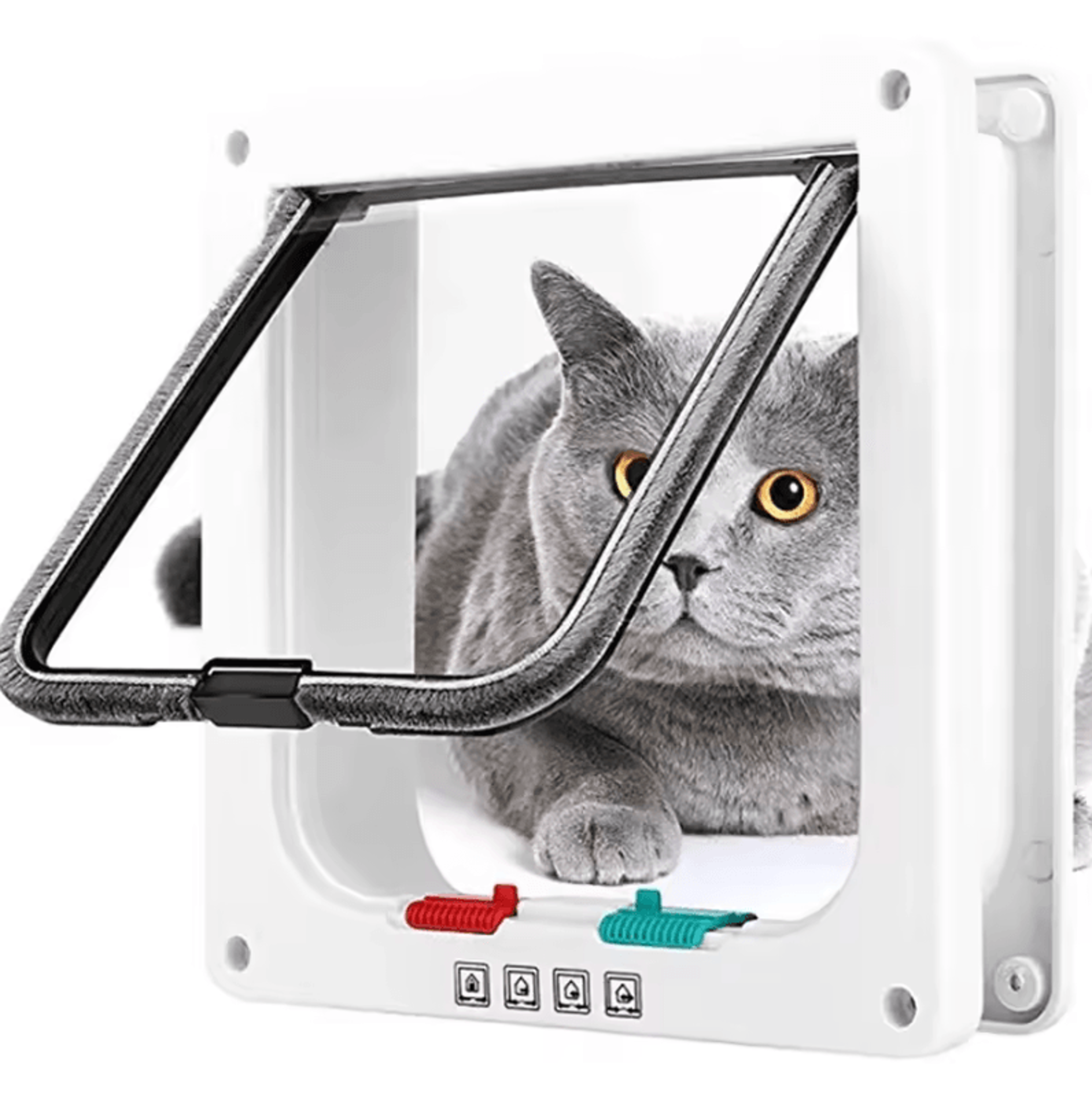 safestep 4-way lock cat flap door for small pets