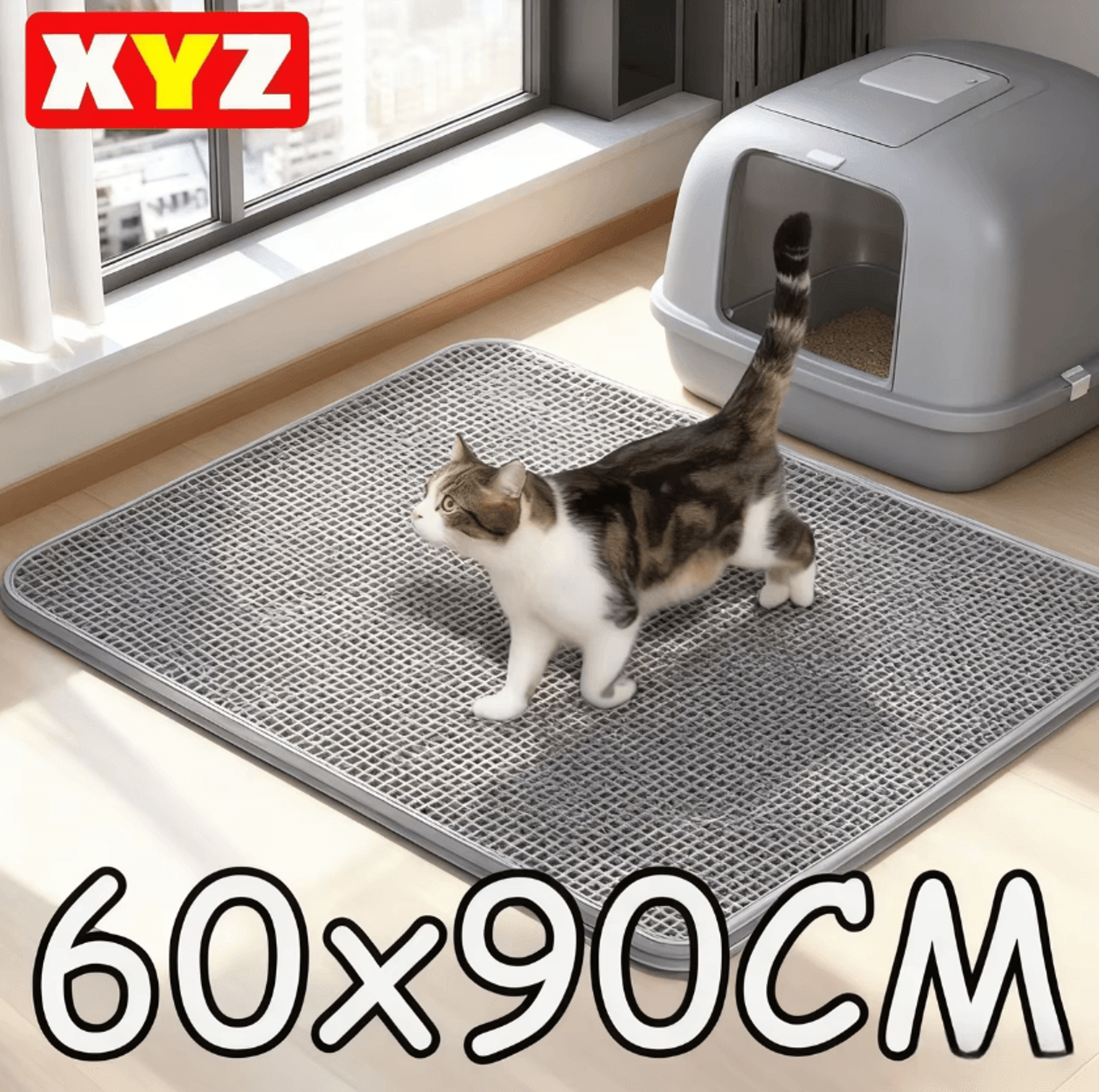 cleanstep double layer waterproof cat litter mat for mess-free floors