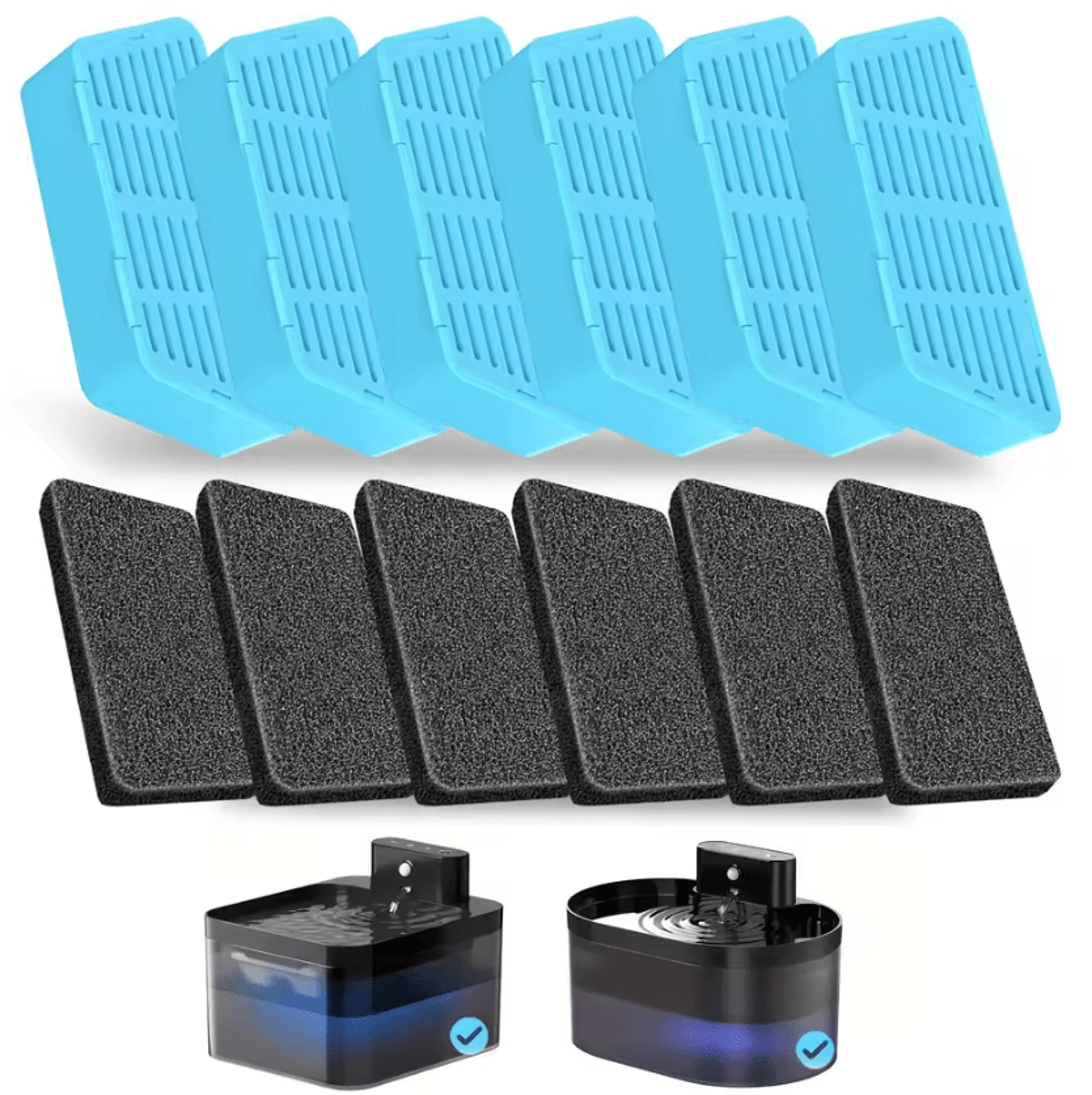 pureflow wireless pet fountain replacement filters & sponges set