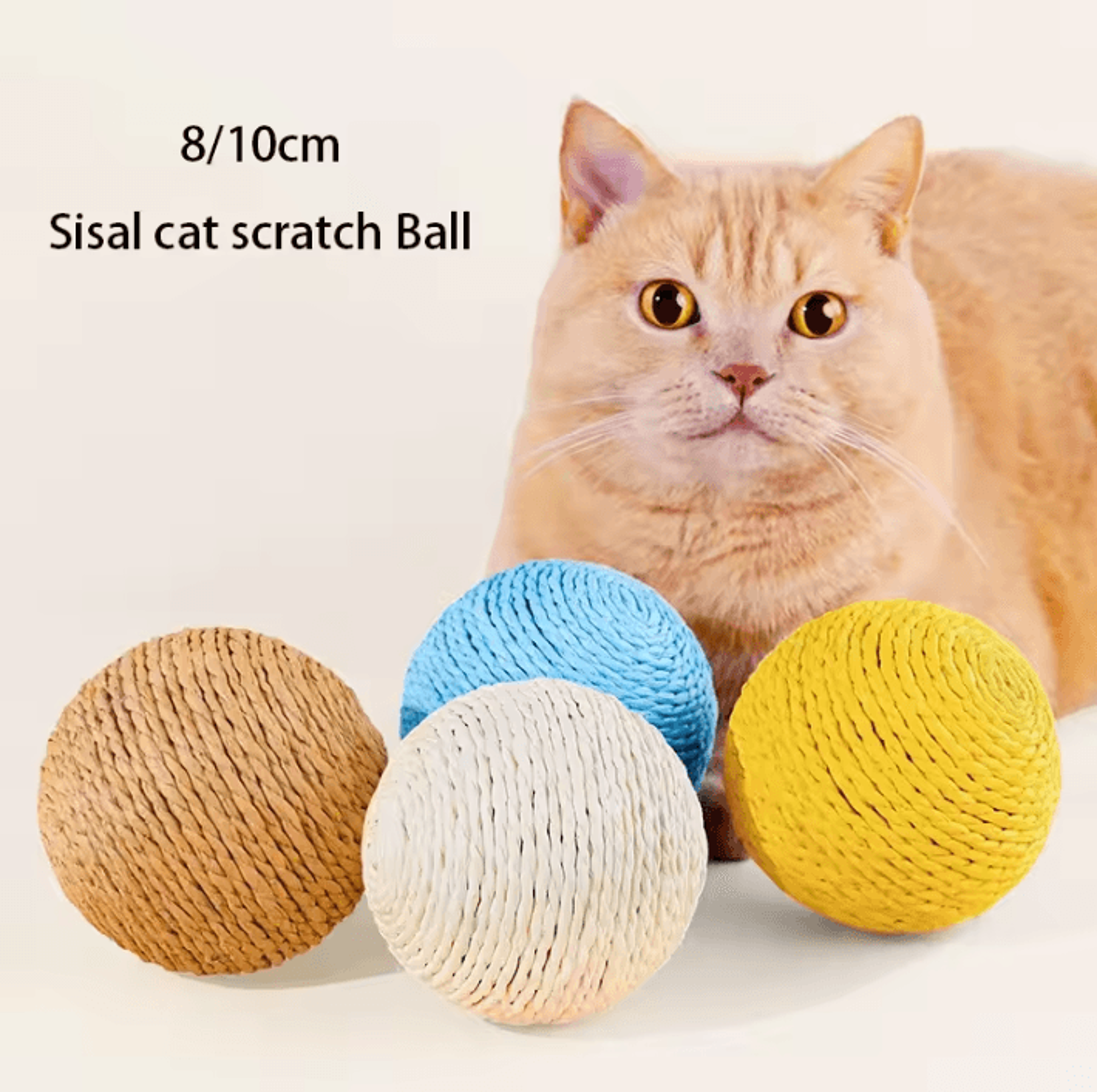 sisal crunch scratching ball – interactive cat toy for chewing, scratching & dental play