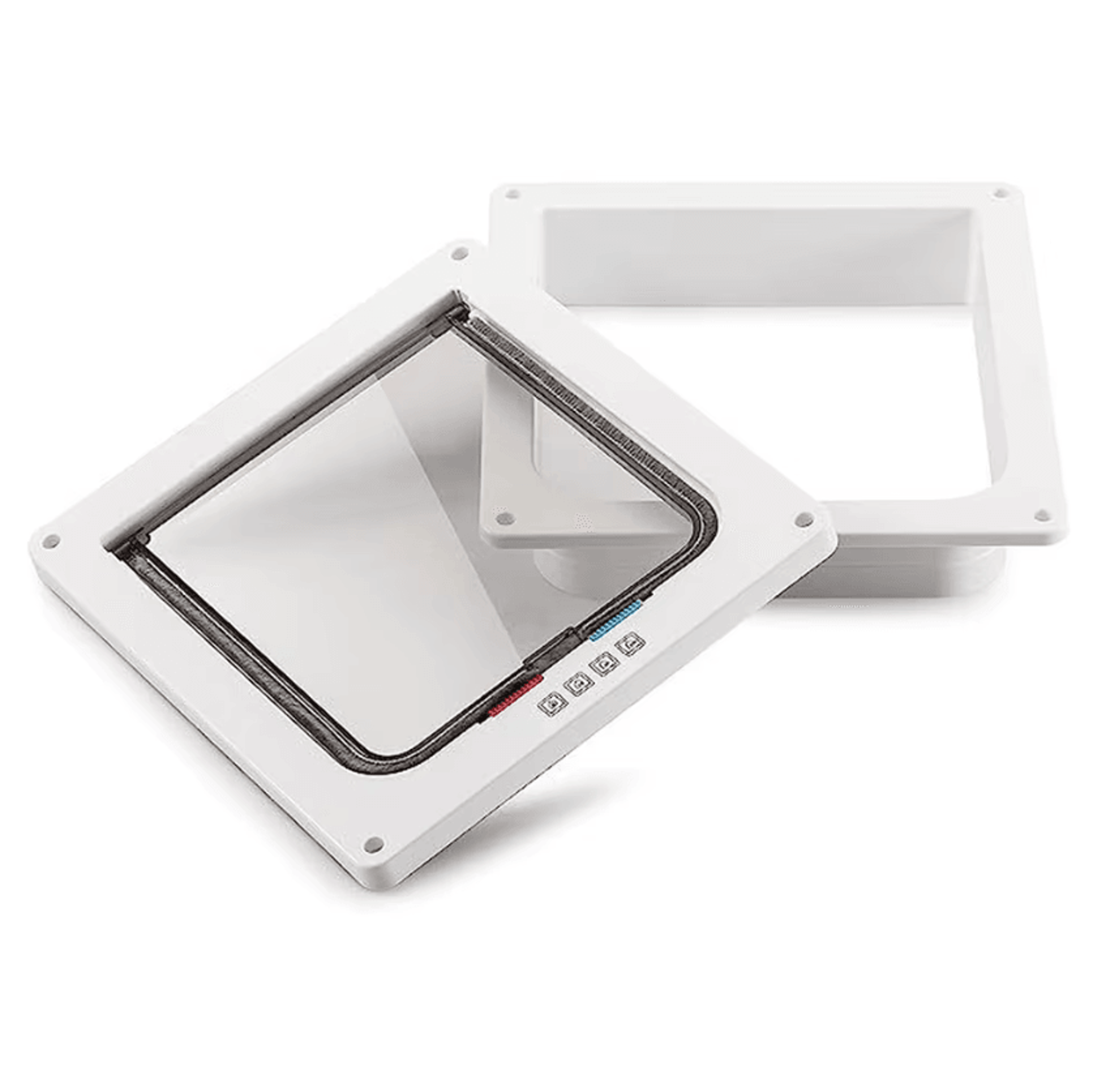 securepass 4-way locking pet door – transparent cat & puppy flap for easy indoor & outdoor access
