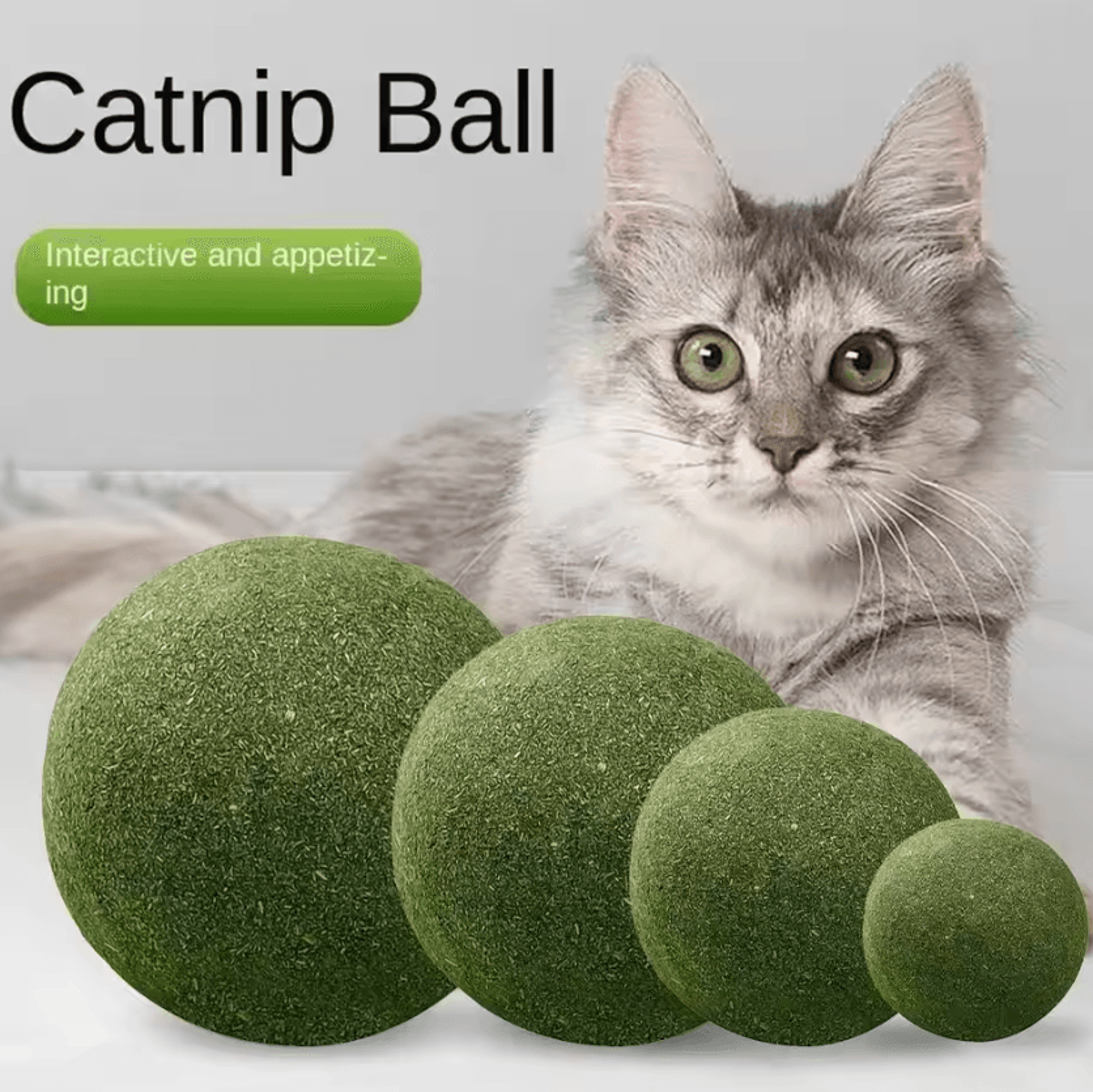mintmellow giant catnip ball – natural lickable cat toy for stress relief & indoor play