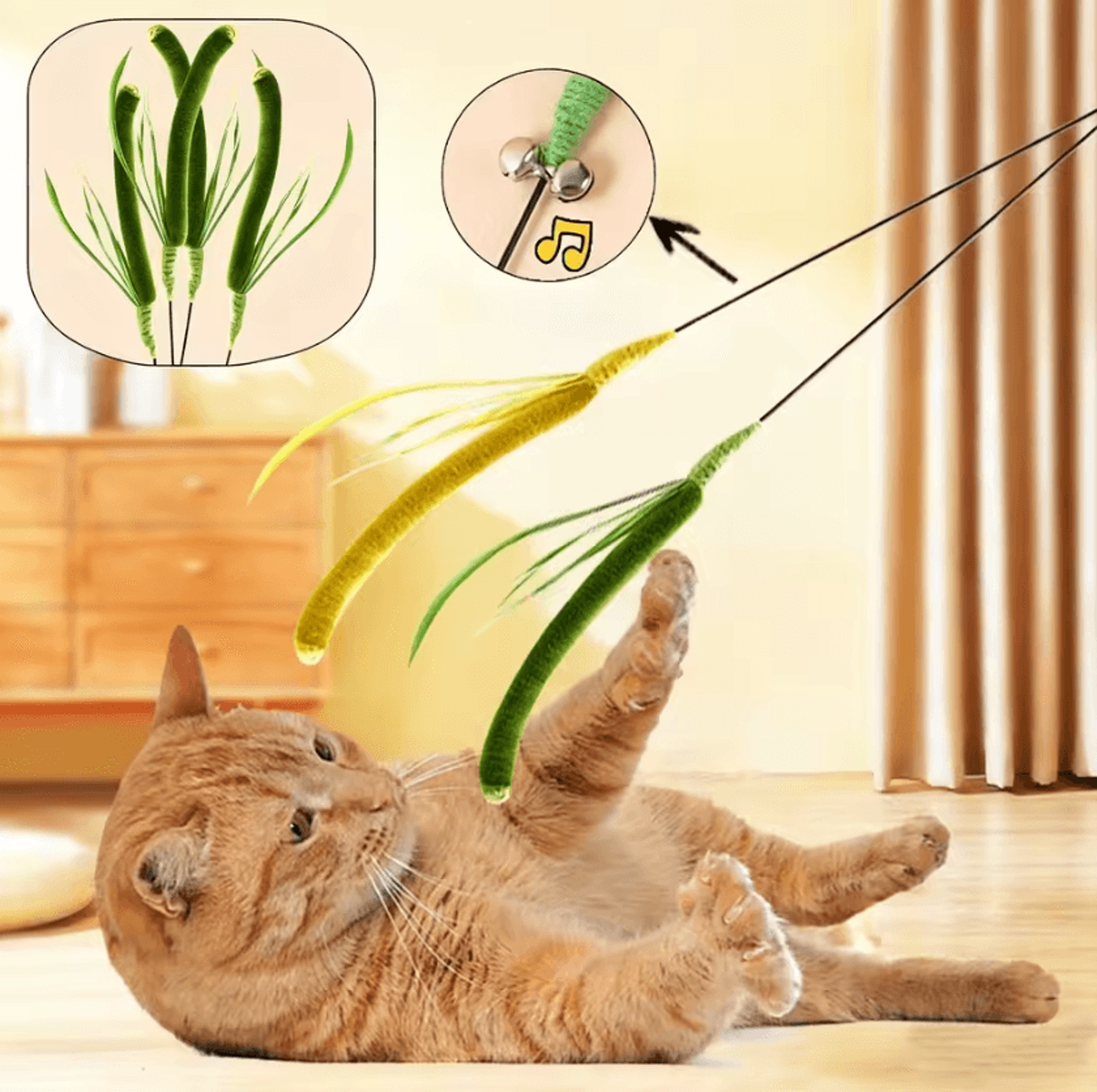 feathertail interactive cat wand toy