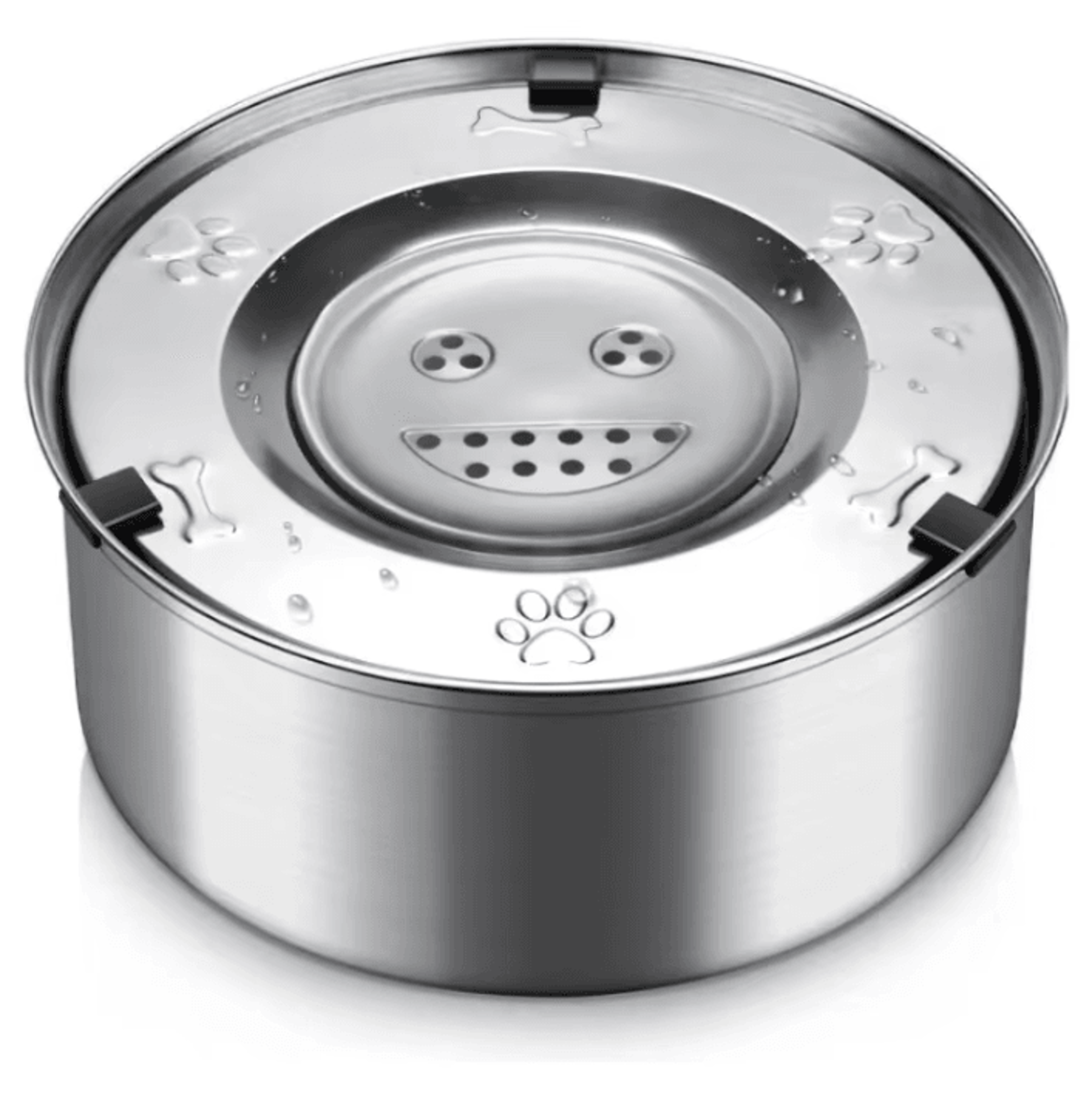 splashguard stainless steel no-spill pet water bowl
