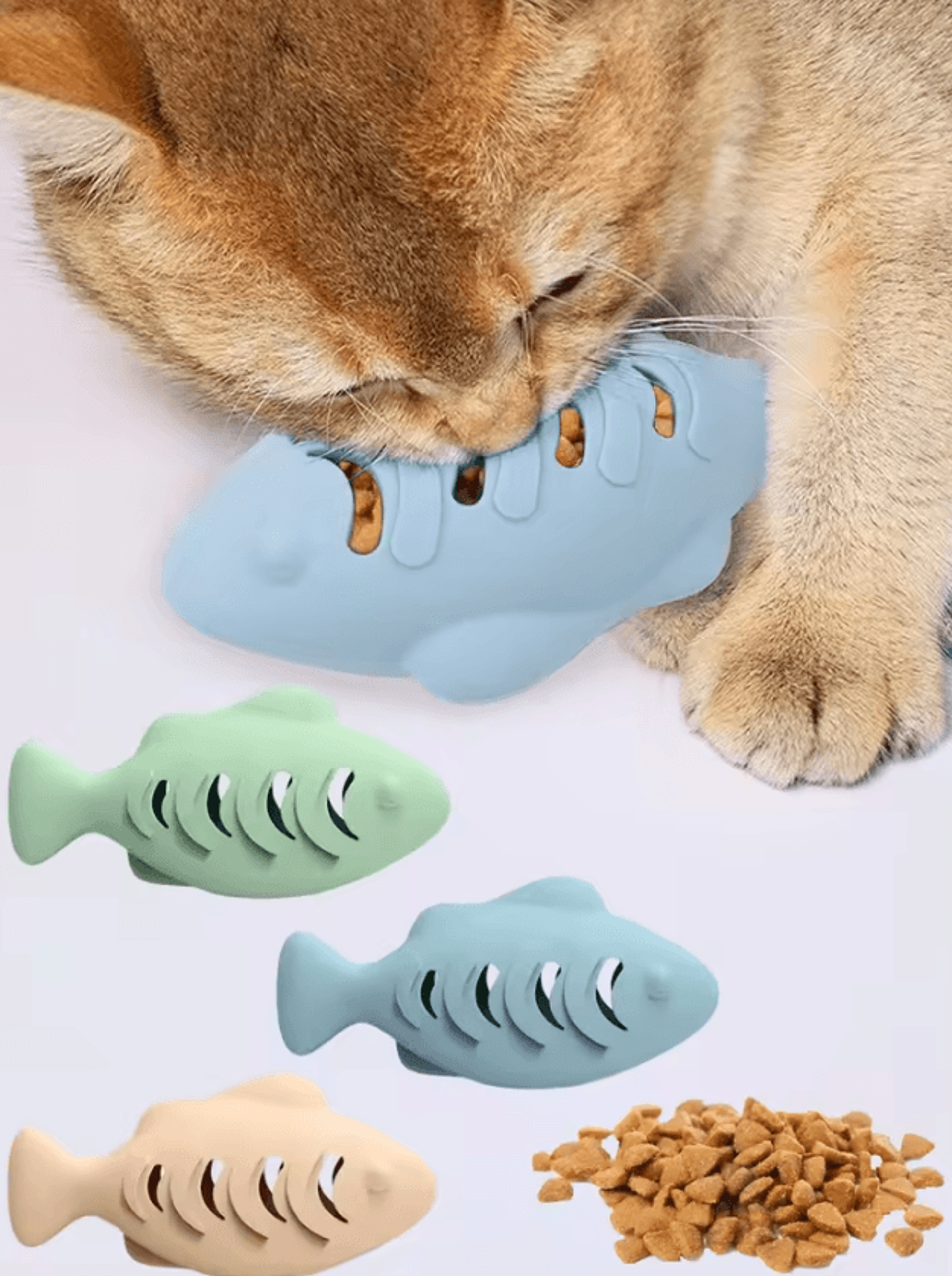 finbite interactive fish treat dispenser cat toy