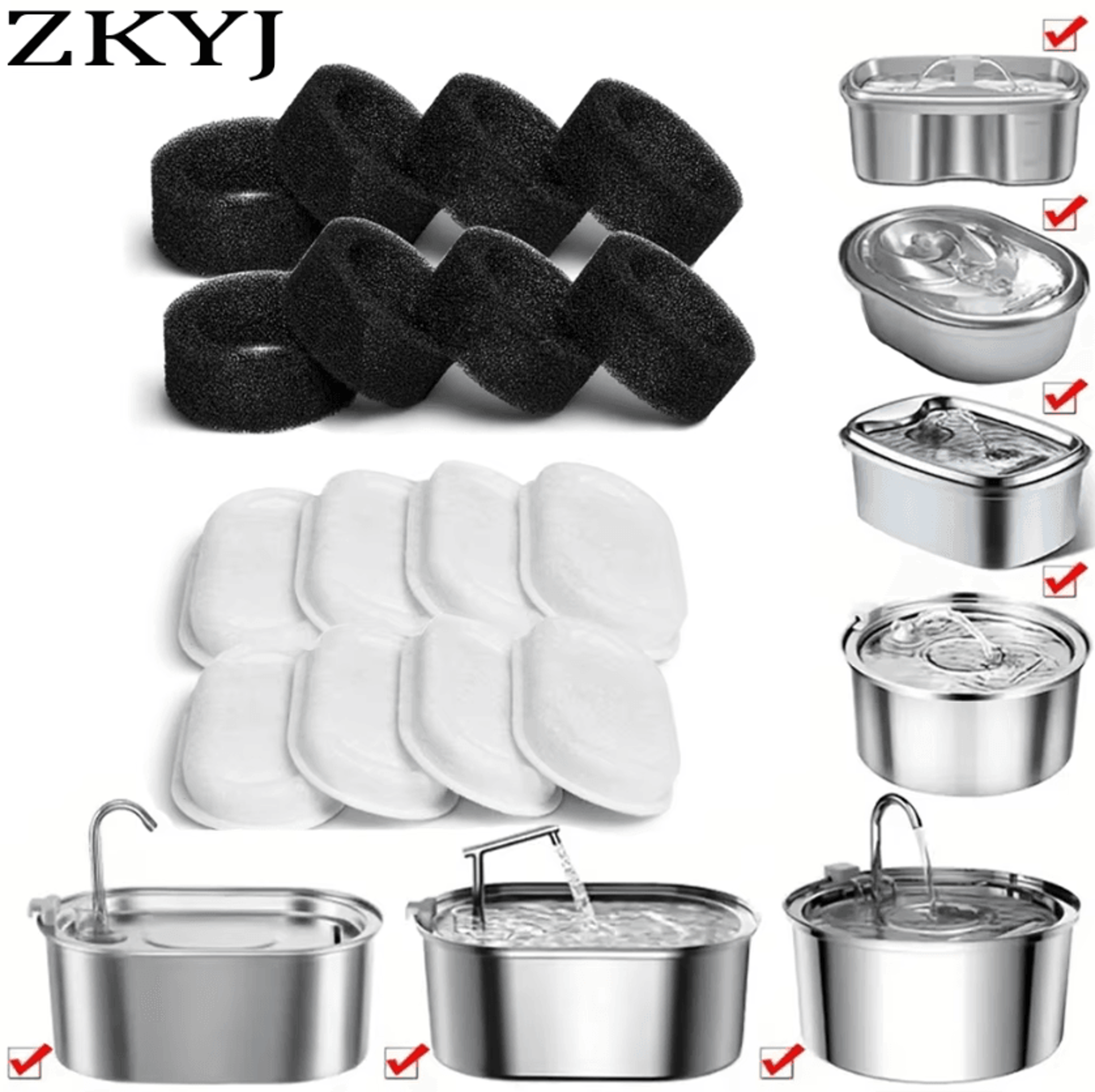 activated carbon replacement filters for stainless steel cat water fountains