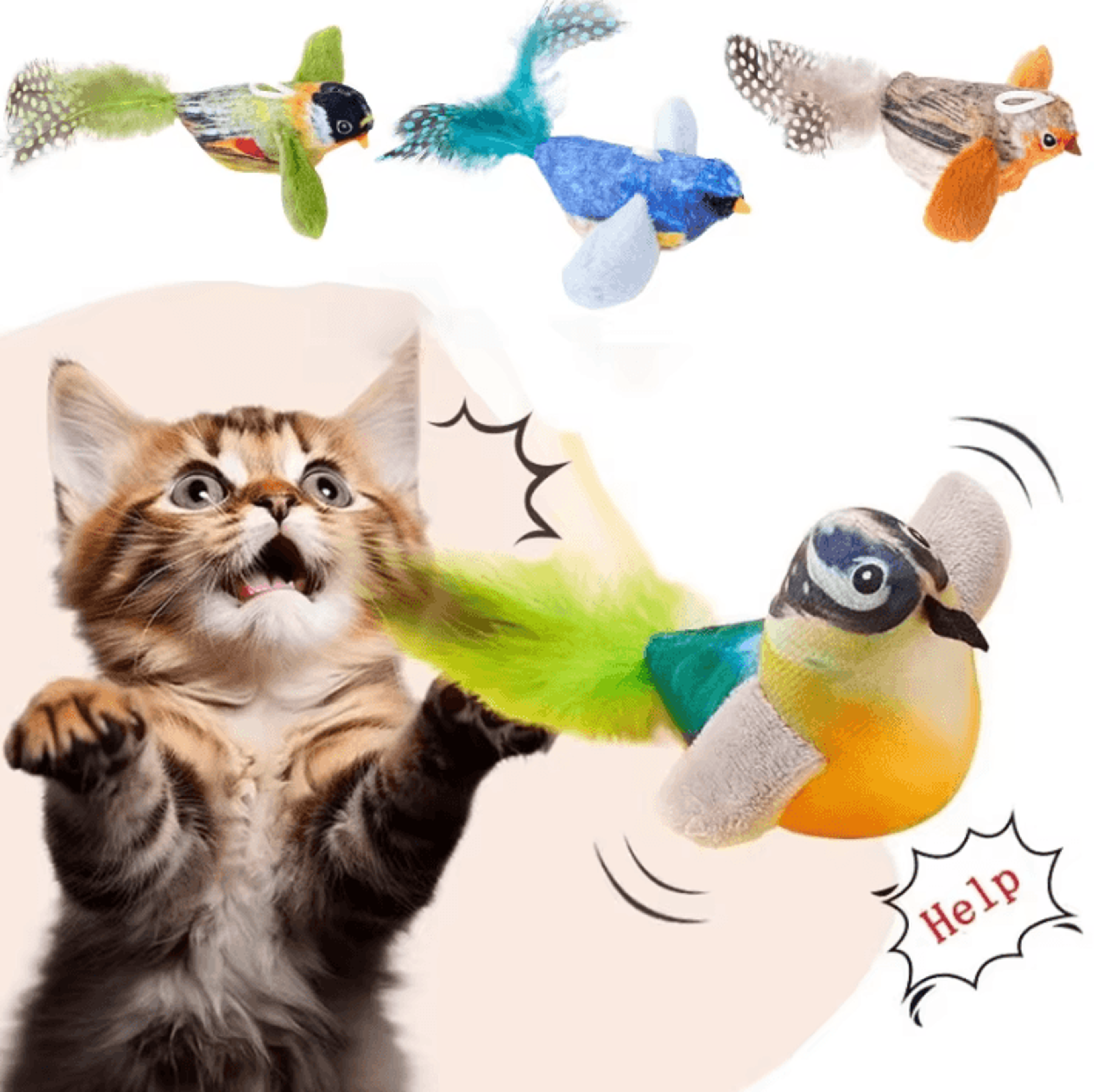 chirppounce interactive bird sound catnip toy