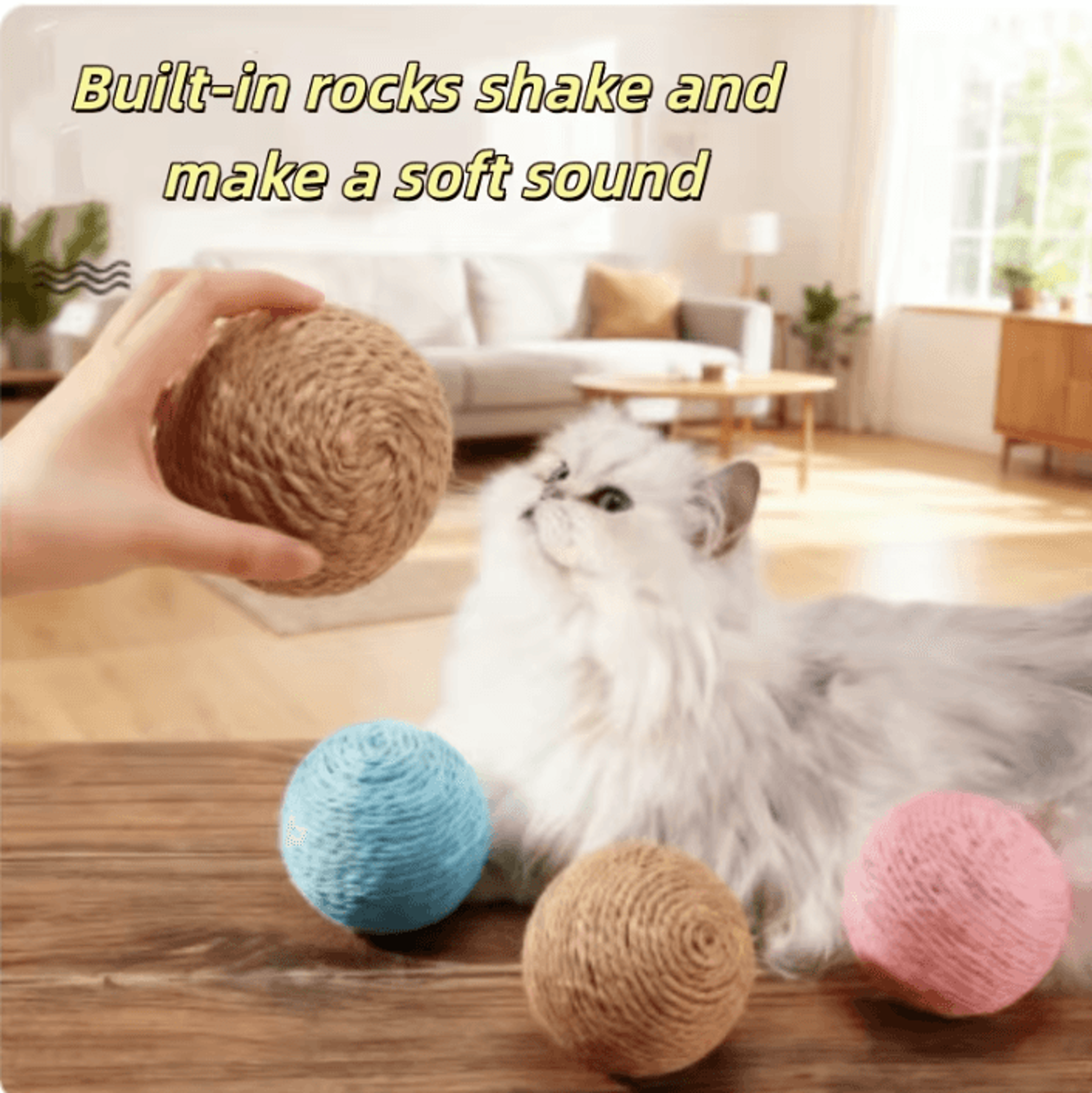 sisal cat scratching ball toy – interactive teething & playtime fun for cats