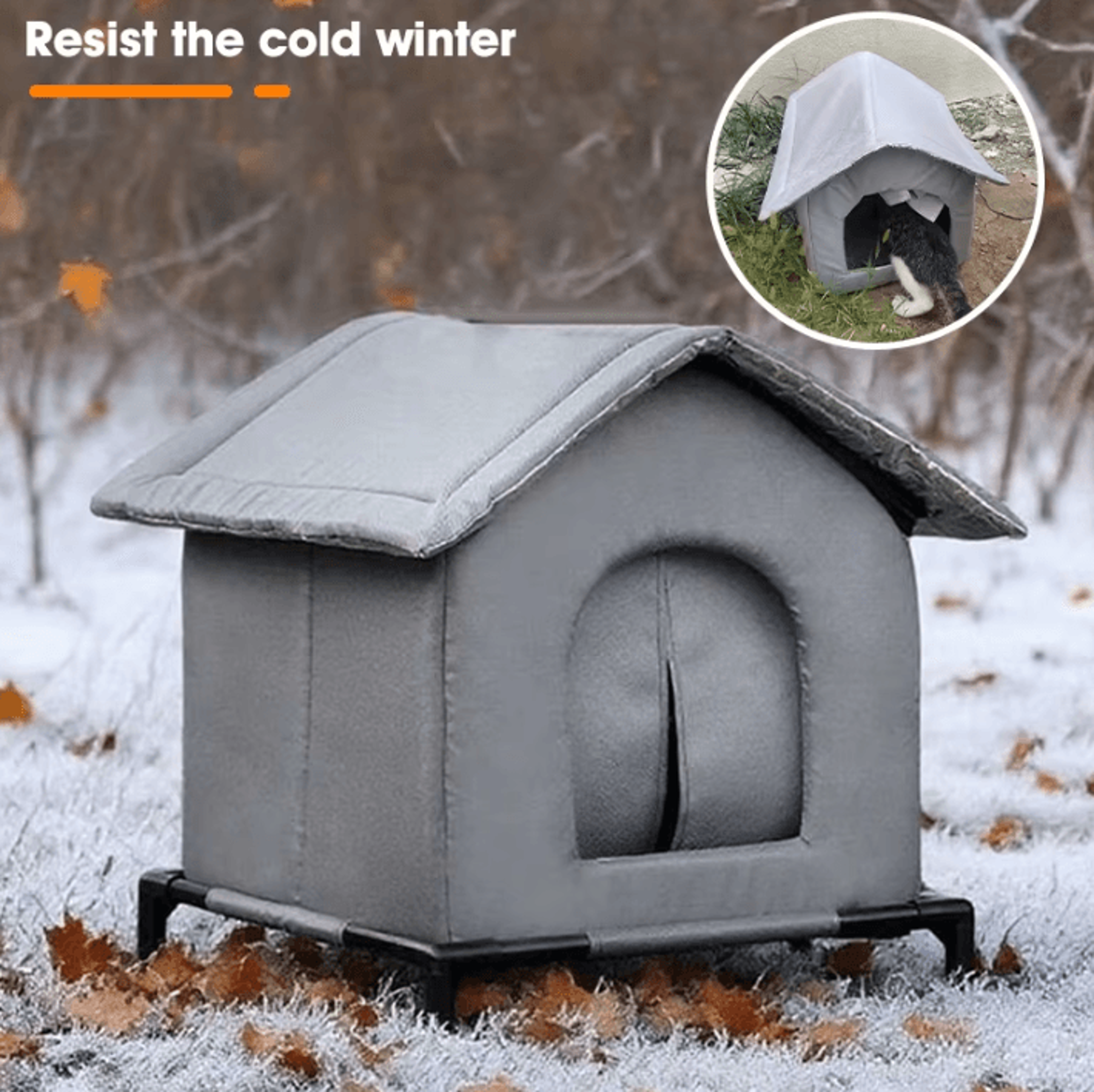 waterproof outdoor cat shelter – insulated foldable pet house for cats & small dogs