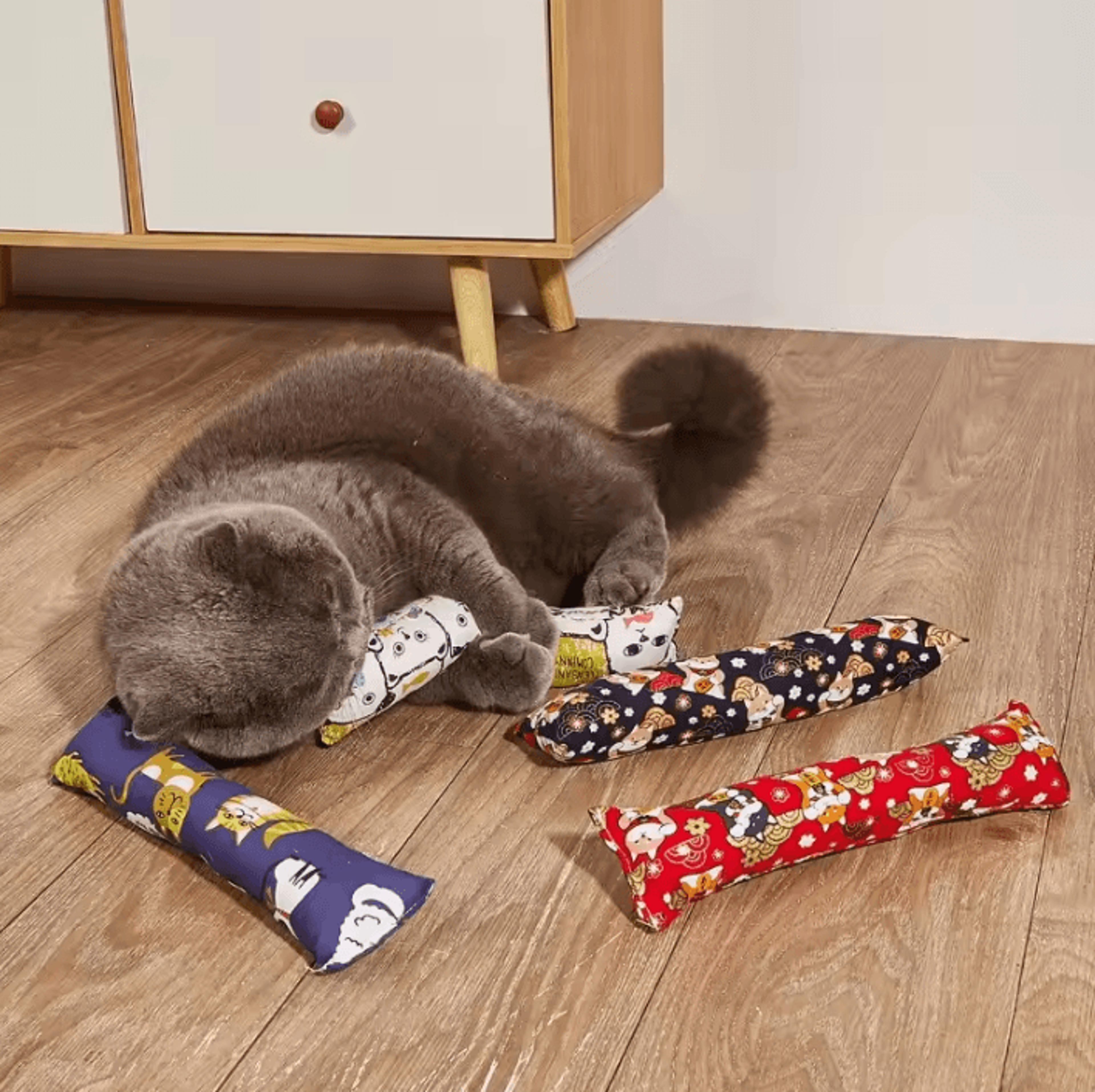 catnip plush pillow toy – chew-resistant stress relief & interactive cat toy