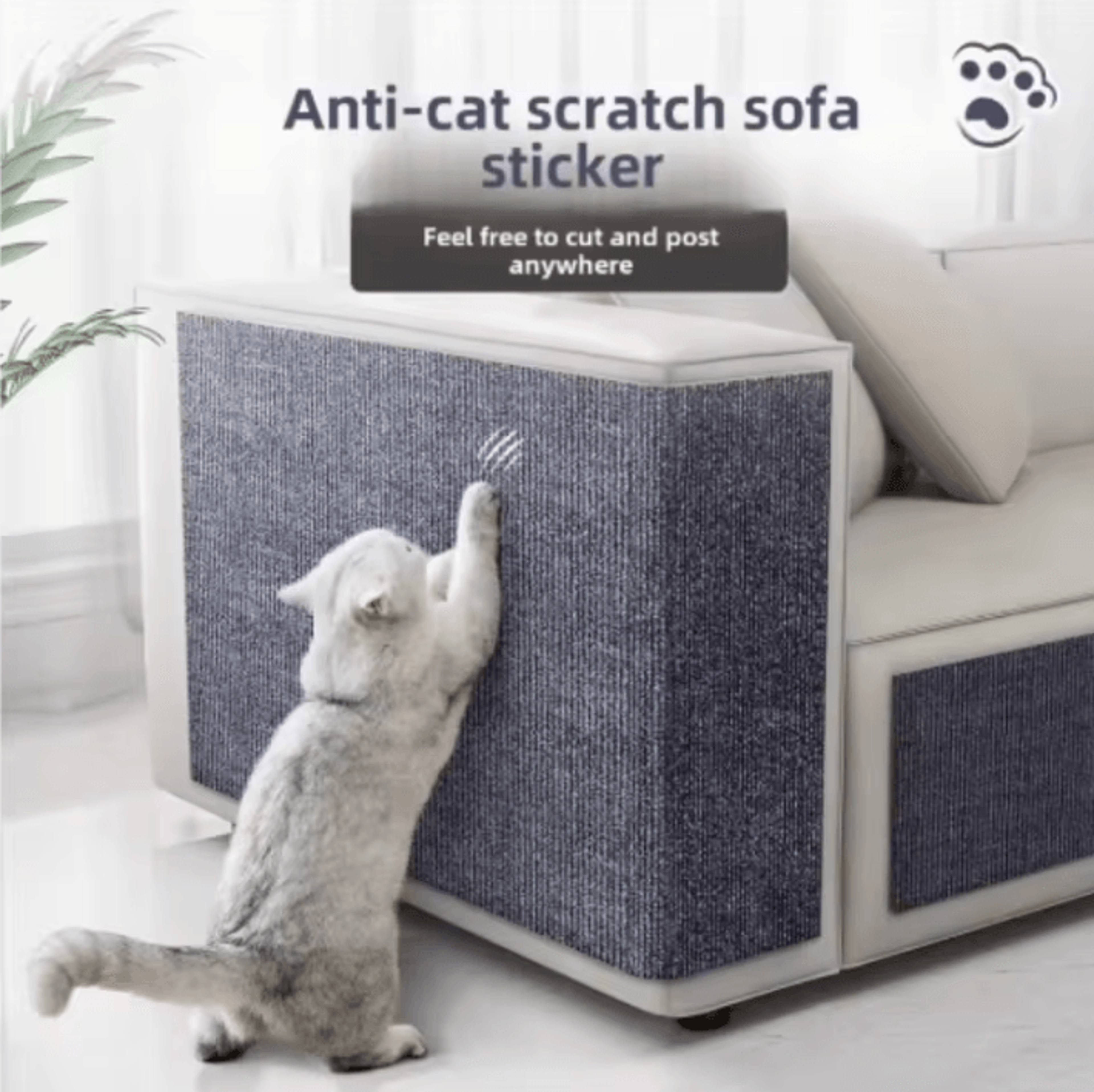 self-adhesive cat scratching mat – trimmable furniture protector & diy scratcher carpet