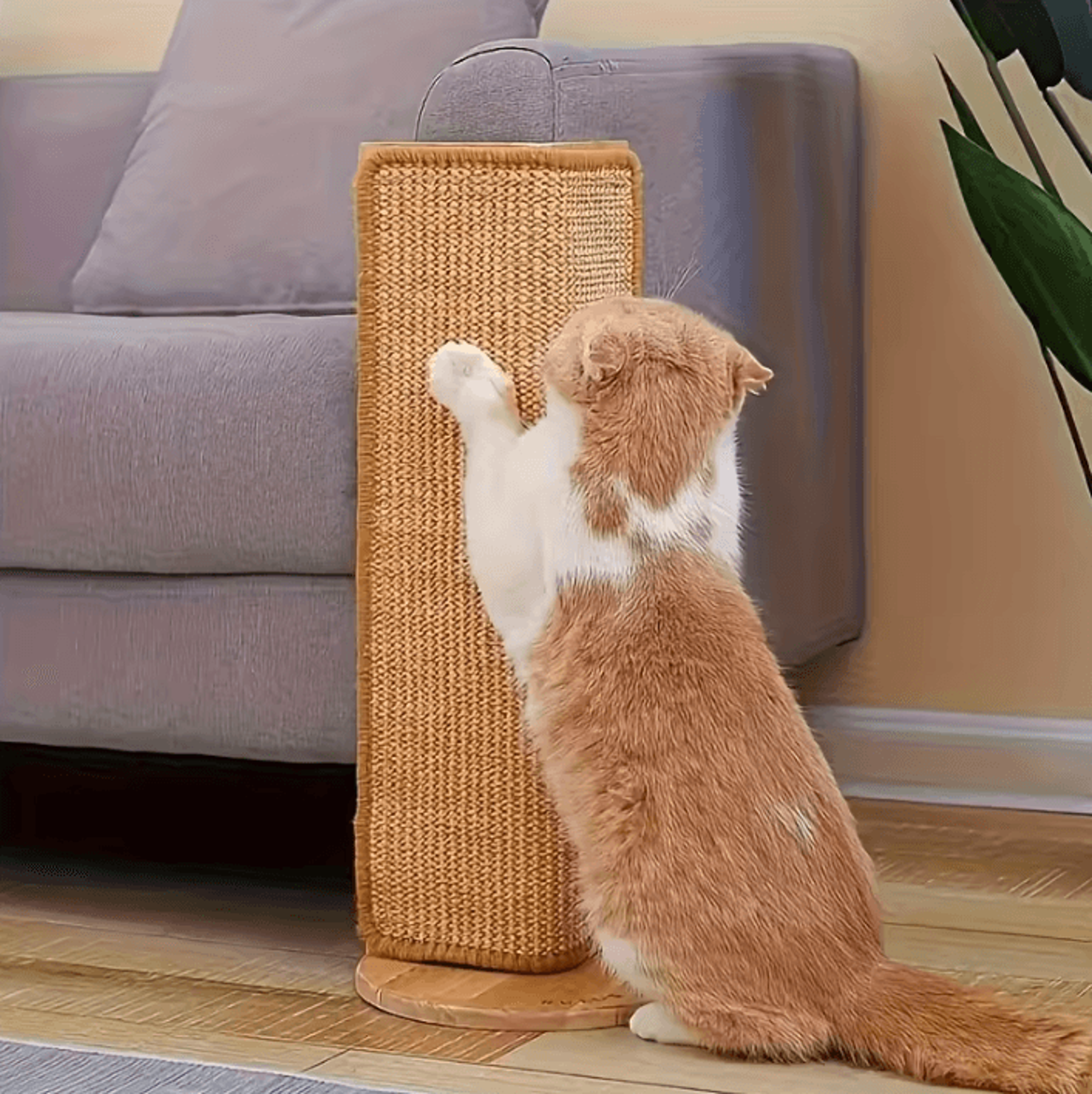 sturdy sisal cat scratching post – natural scratcher for healthy claws & furniture protection