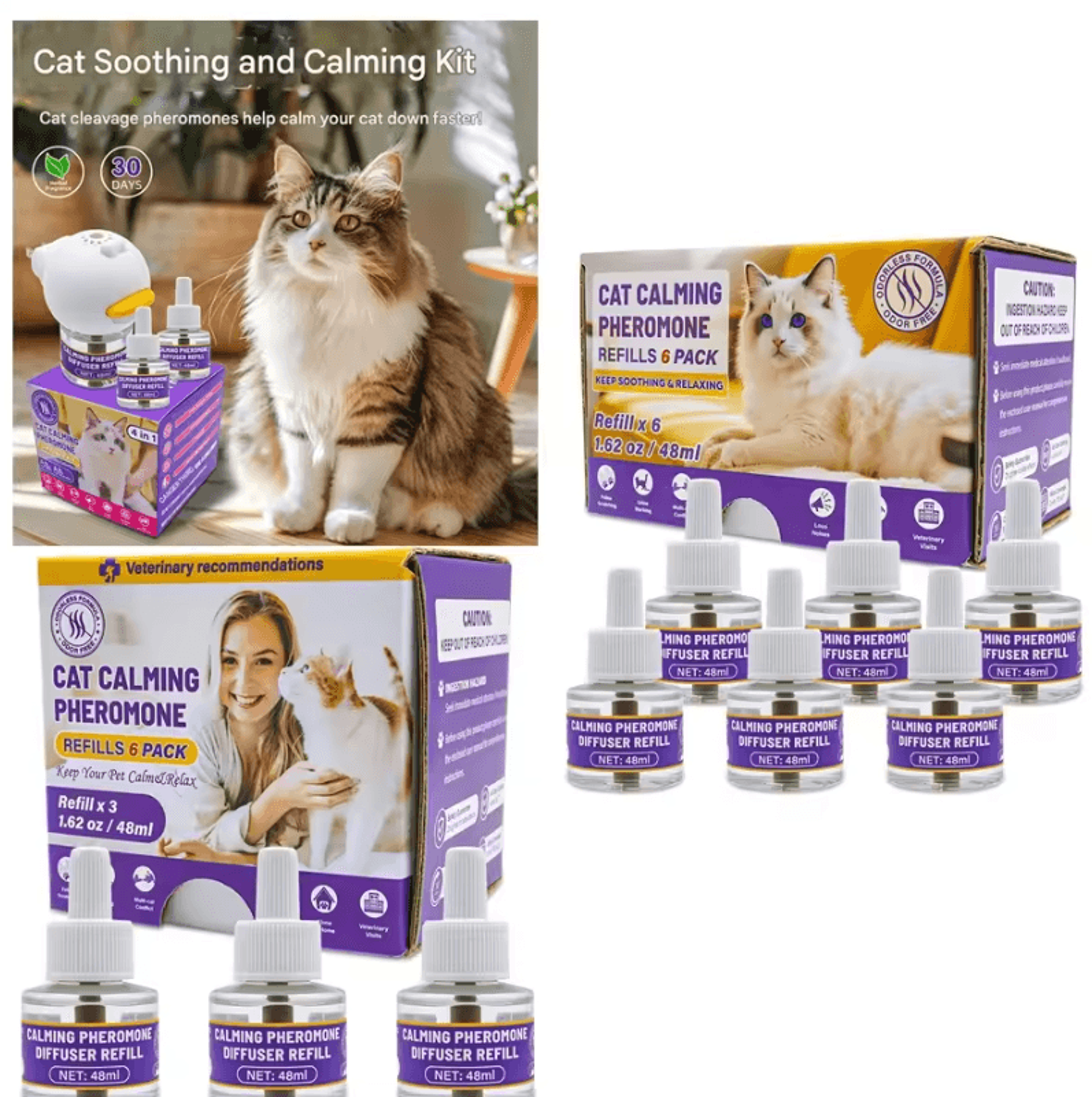 calmpaws 4-in-1 pet pheromone diffuser kit for cats & dogs