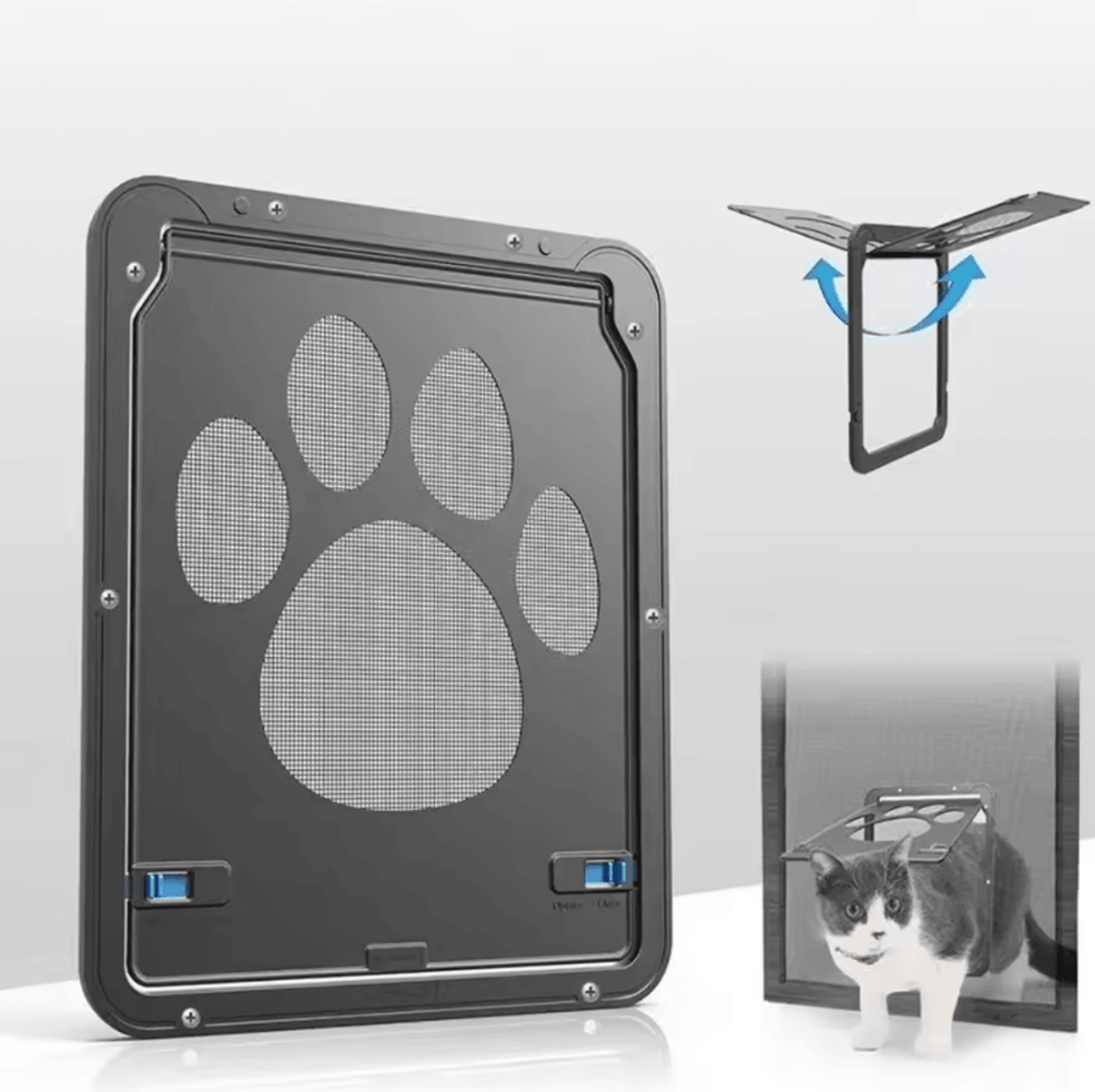 lockable magnetic pet screen door for cats & small dogs