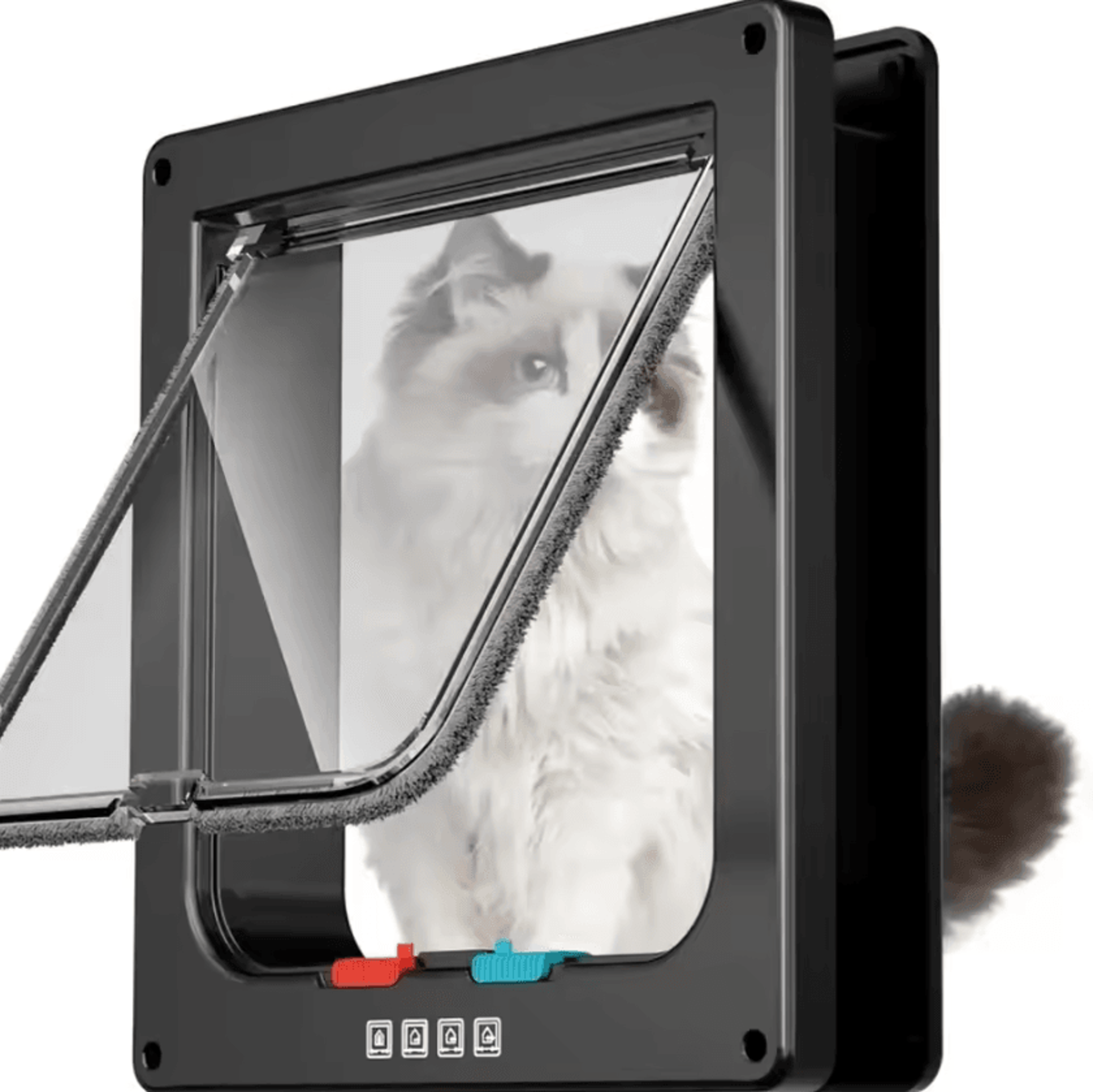 4-way locking weatherproof pet door flap for cats & small dogs