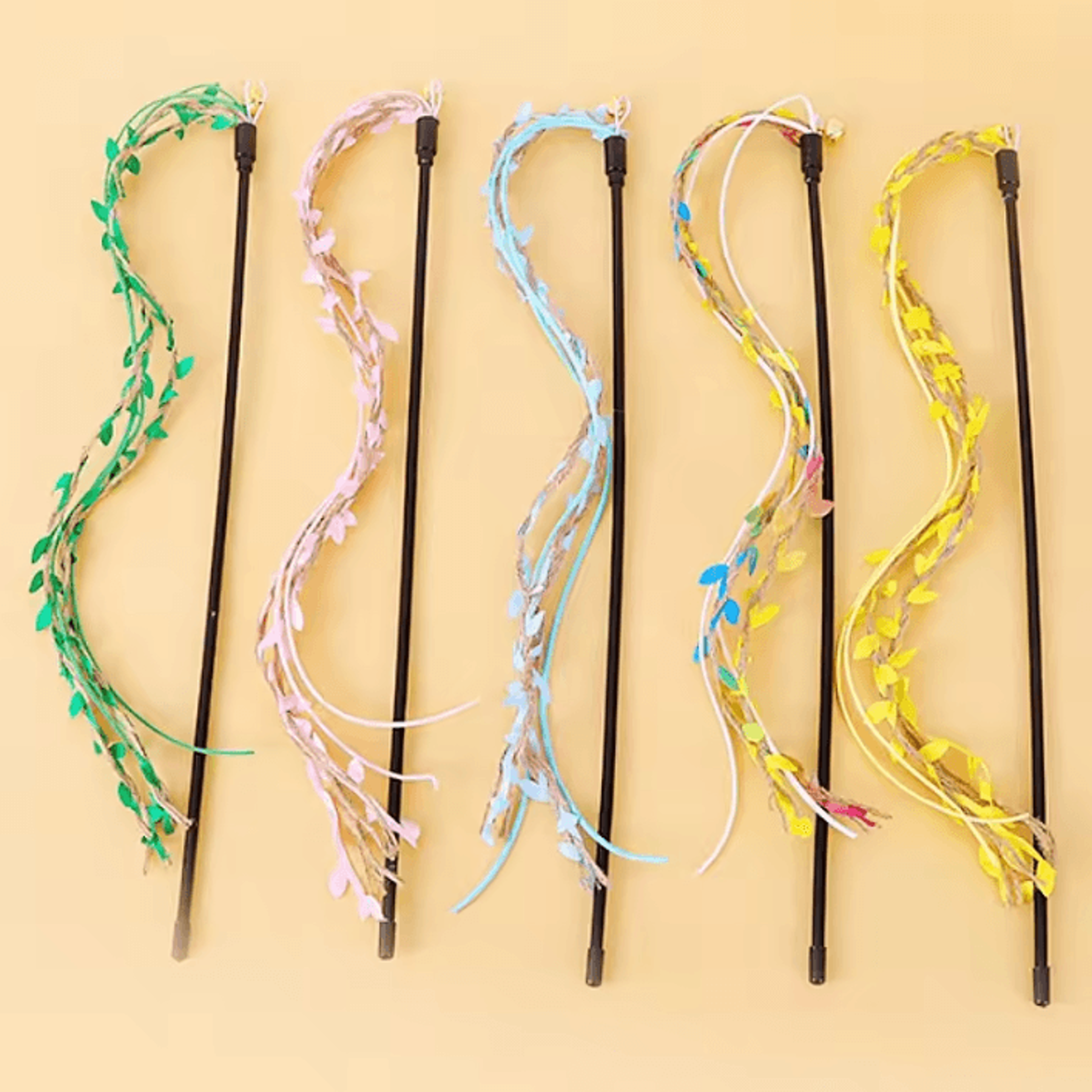 interactive rope tassel cat teaser wand with bell