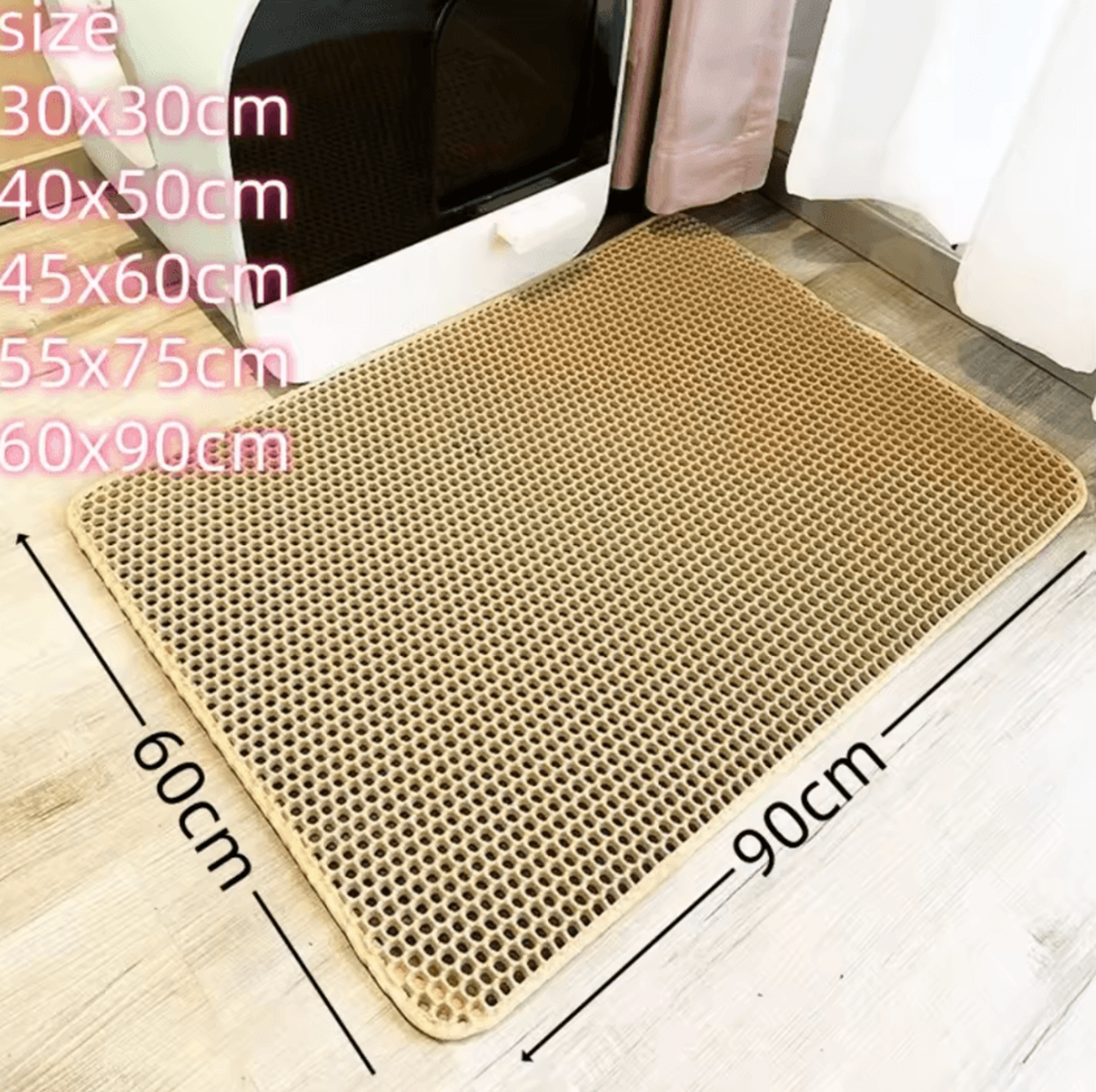 large double-layer eva cat litter mat – waterproof litter trapping floor protector