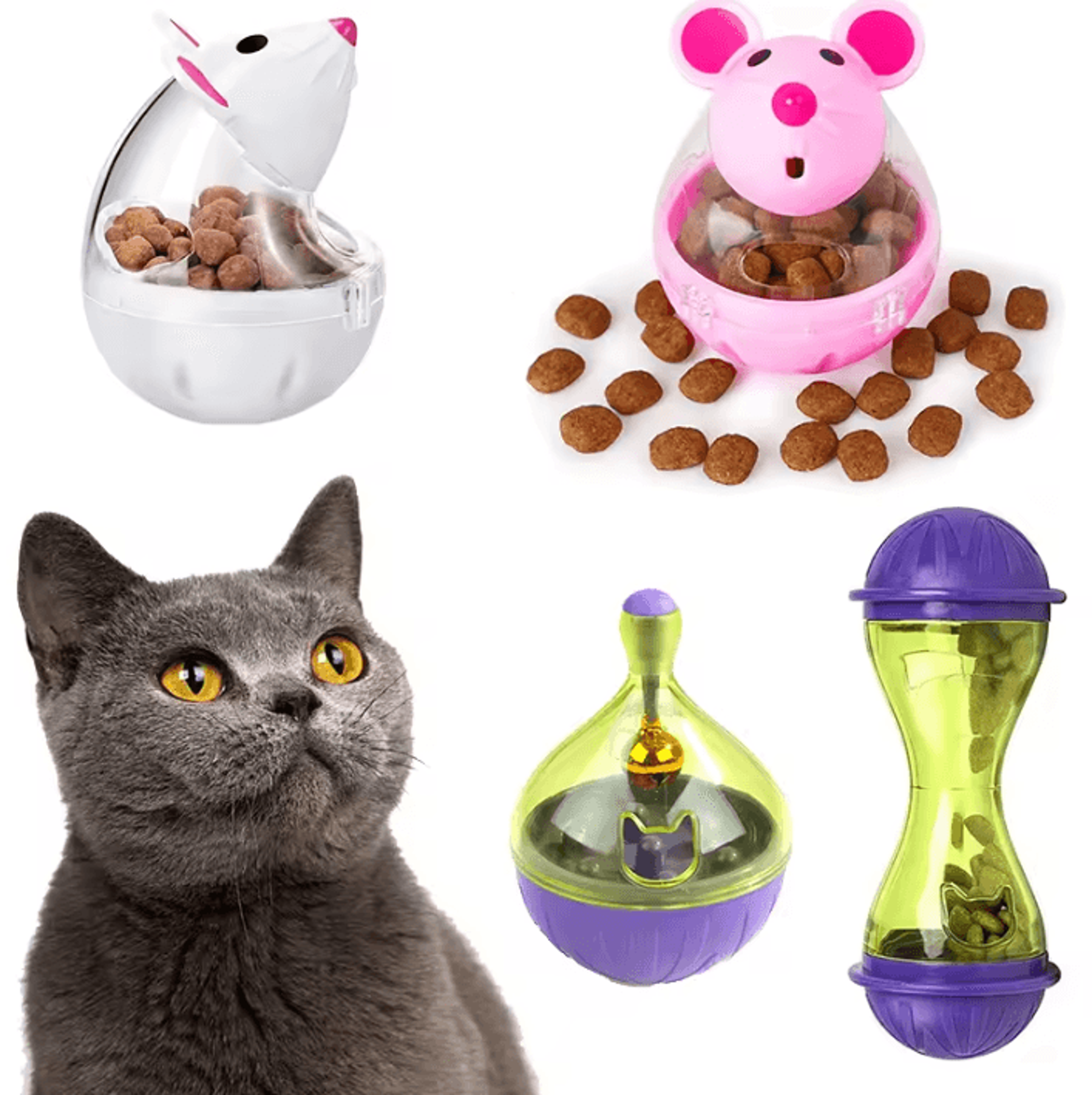 hunt & treat interactive cat food puzzle tumbler