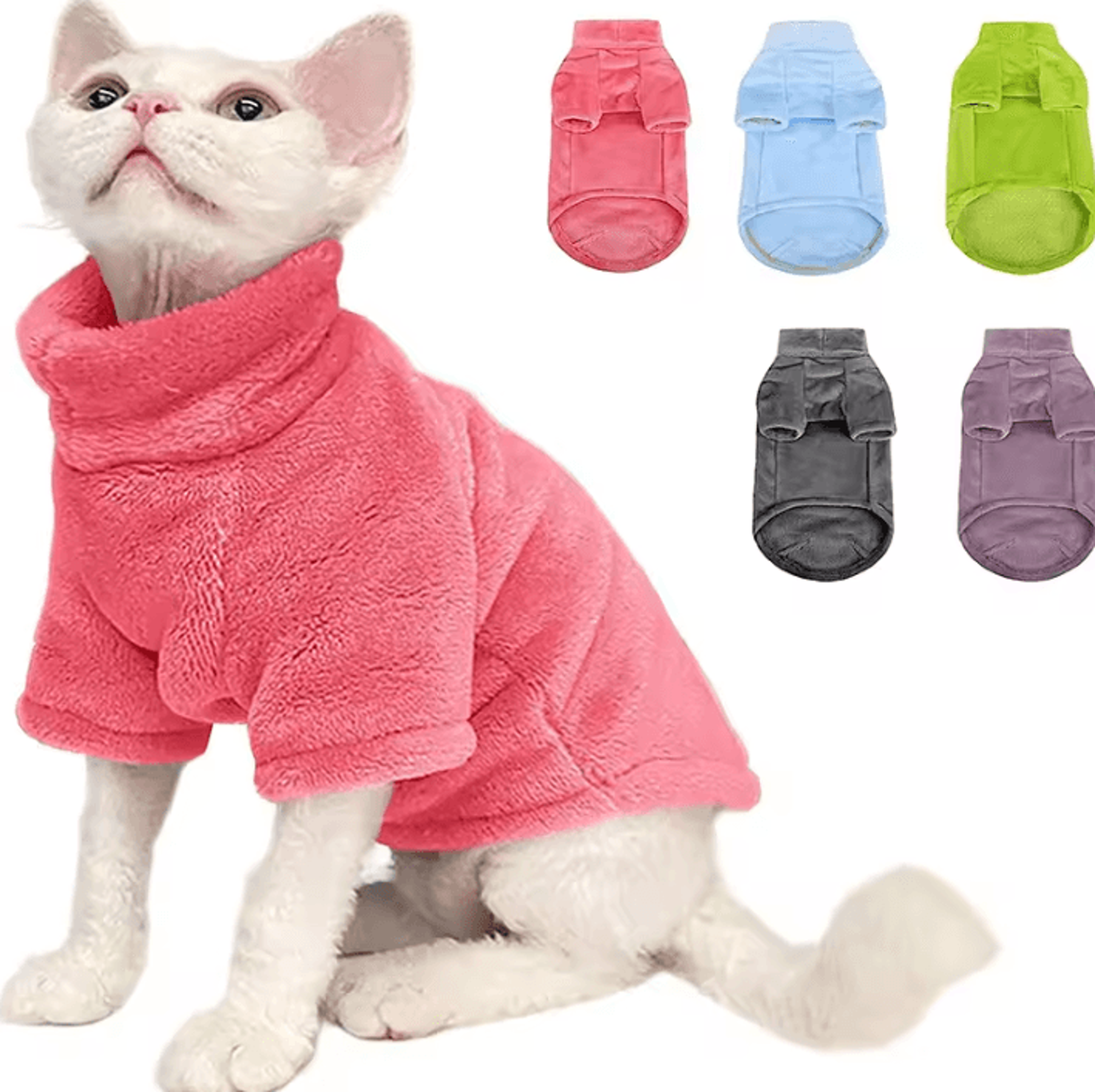 cozypaws turtleneck winter sweater for hairless cats & small dogs
