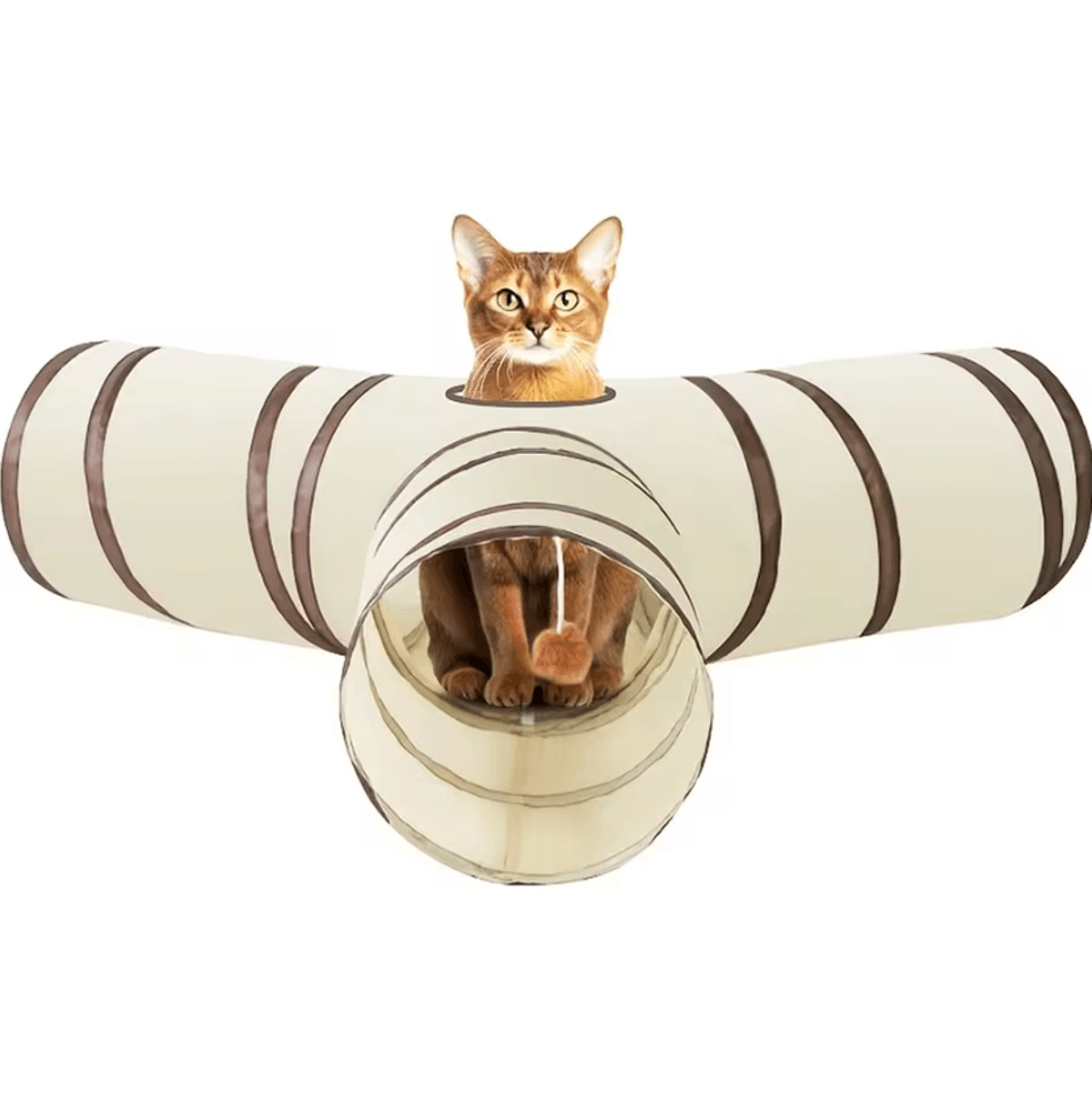 hide & play foldable cat tunnel toy with storage bag