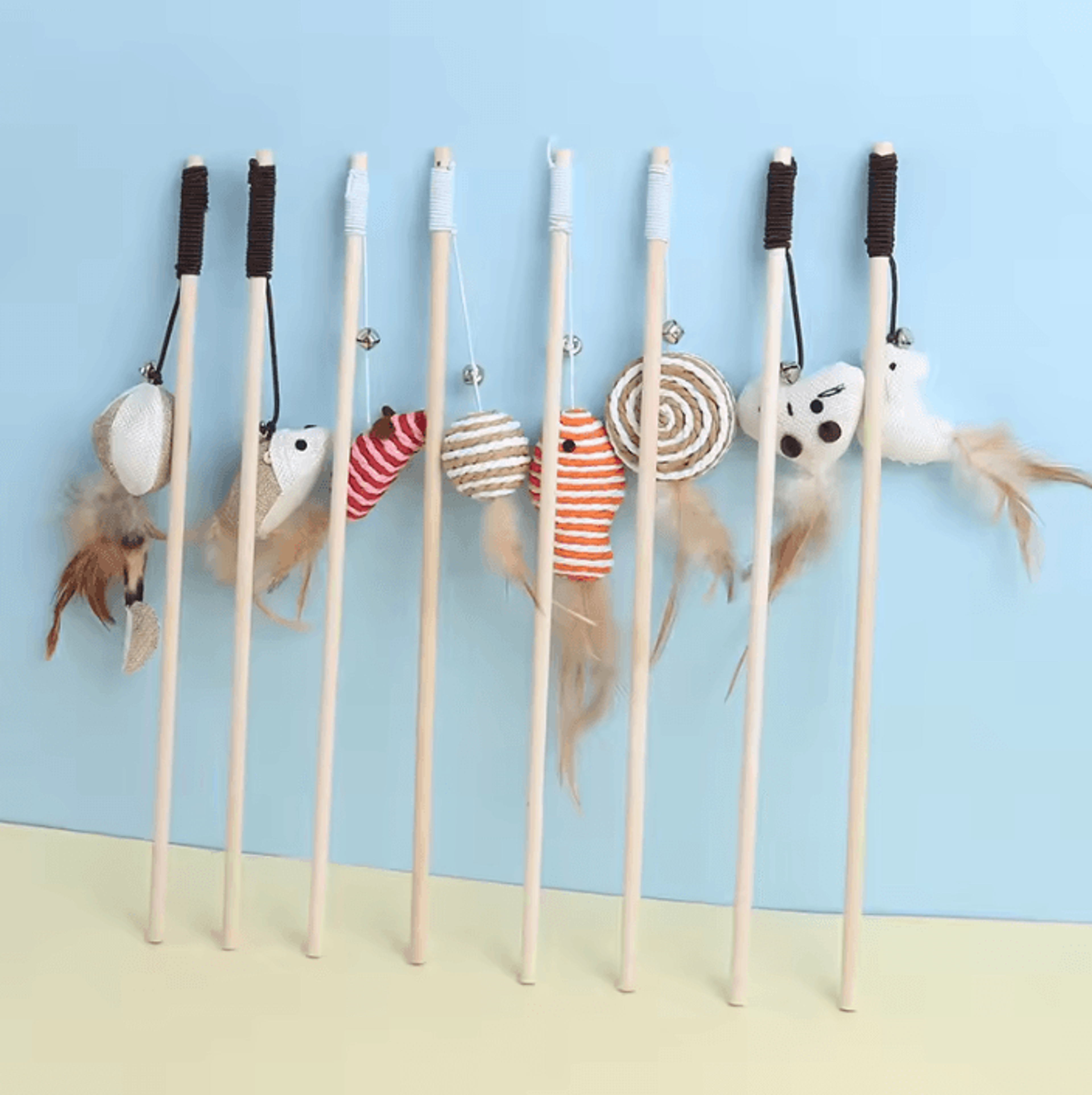 whiskerhunter mouse feather teaser wand
