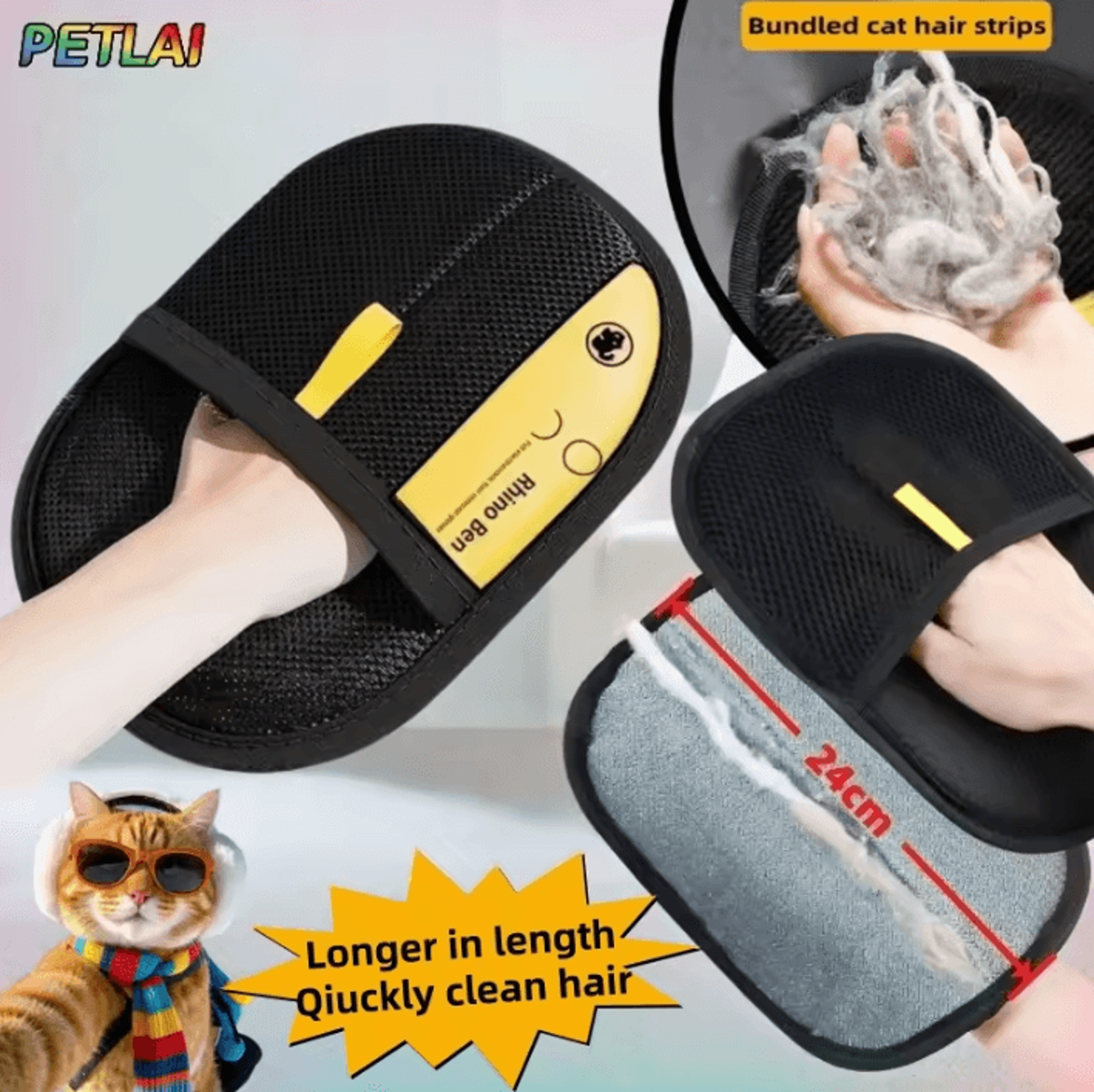 fursweep reusable pet hair removal grooming glove