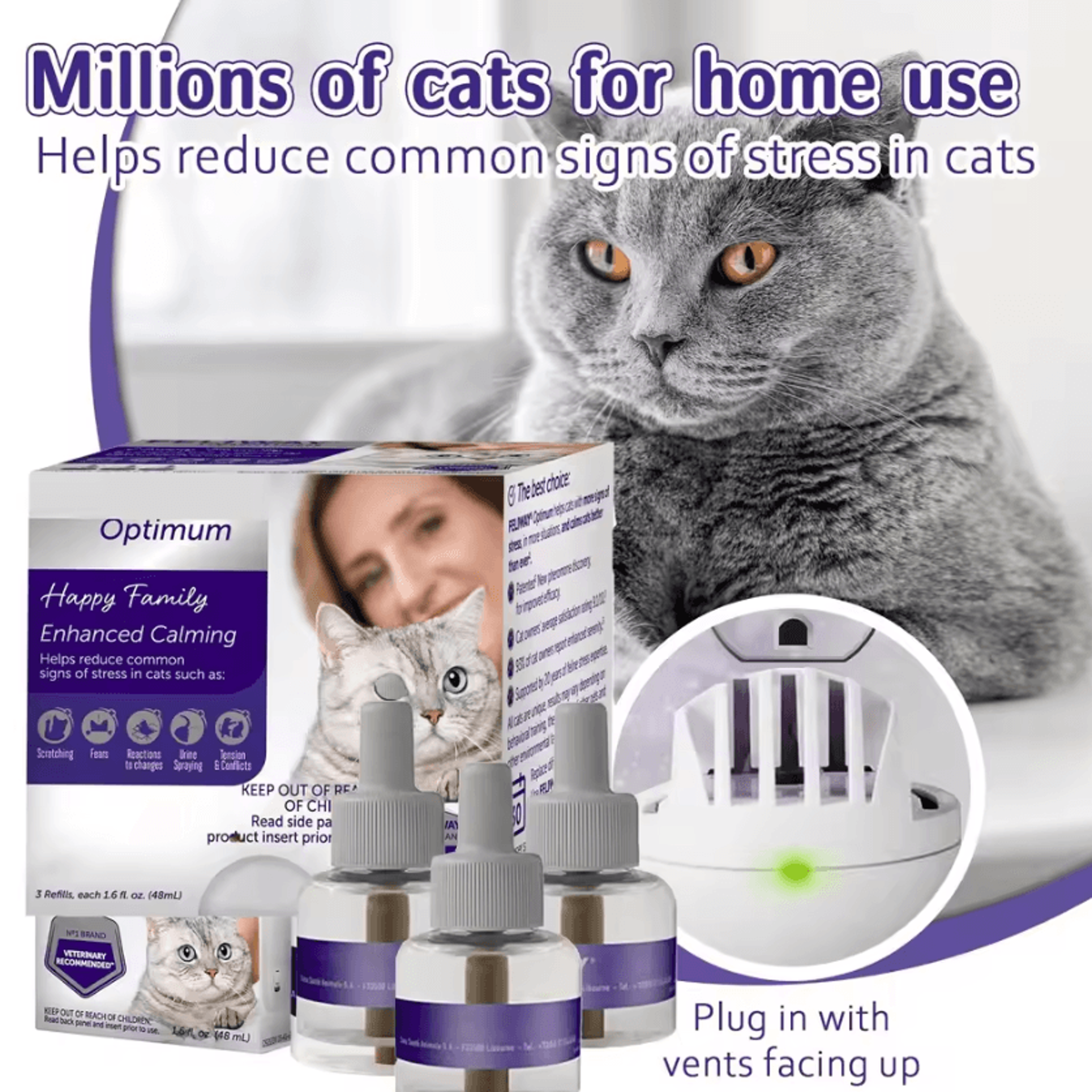 calmcomfort cat pheromone diffuser refill pack – 90-day supply