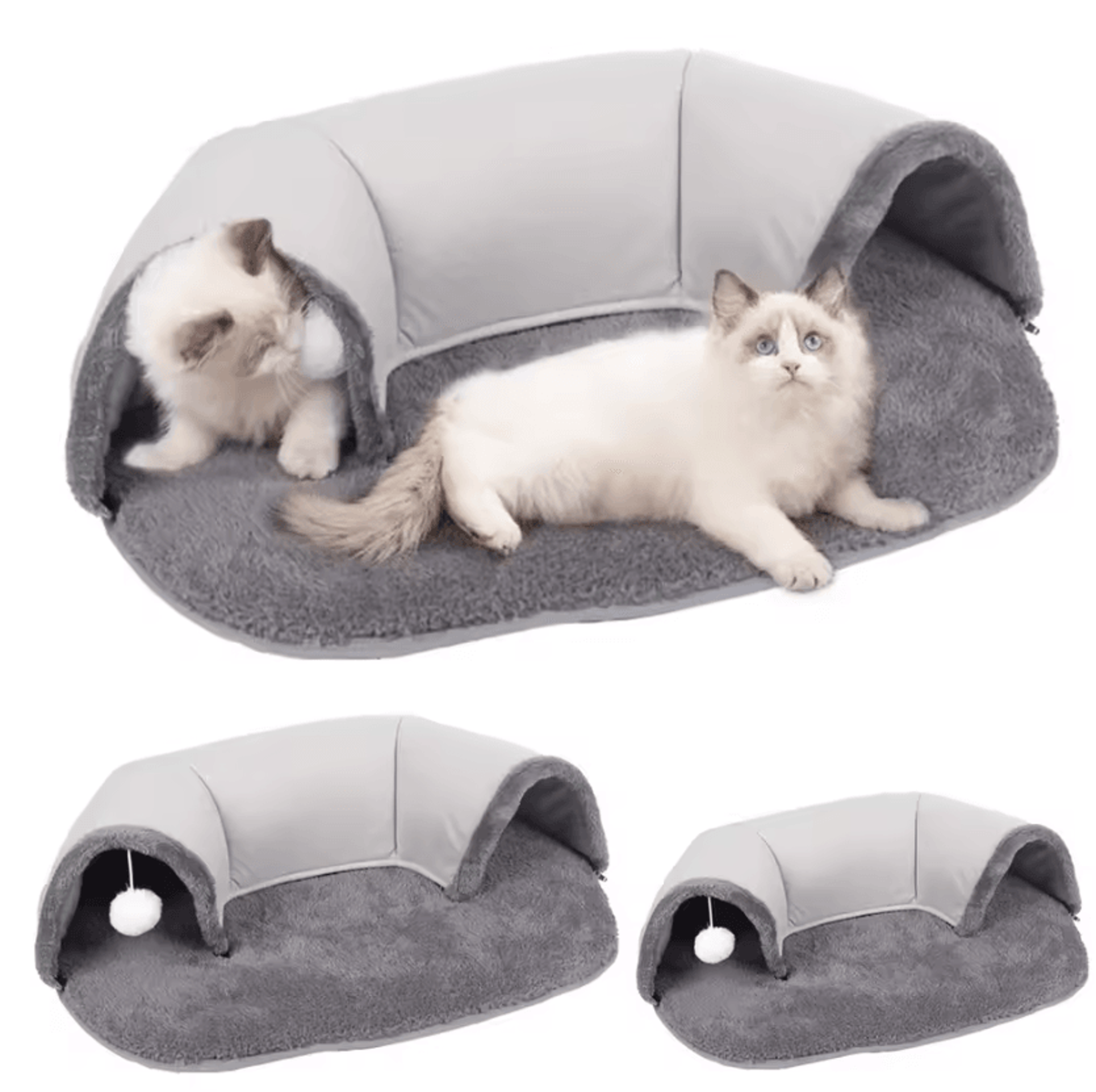 cozytunnel 2-in-1 cat tunnel bed & play nest