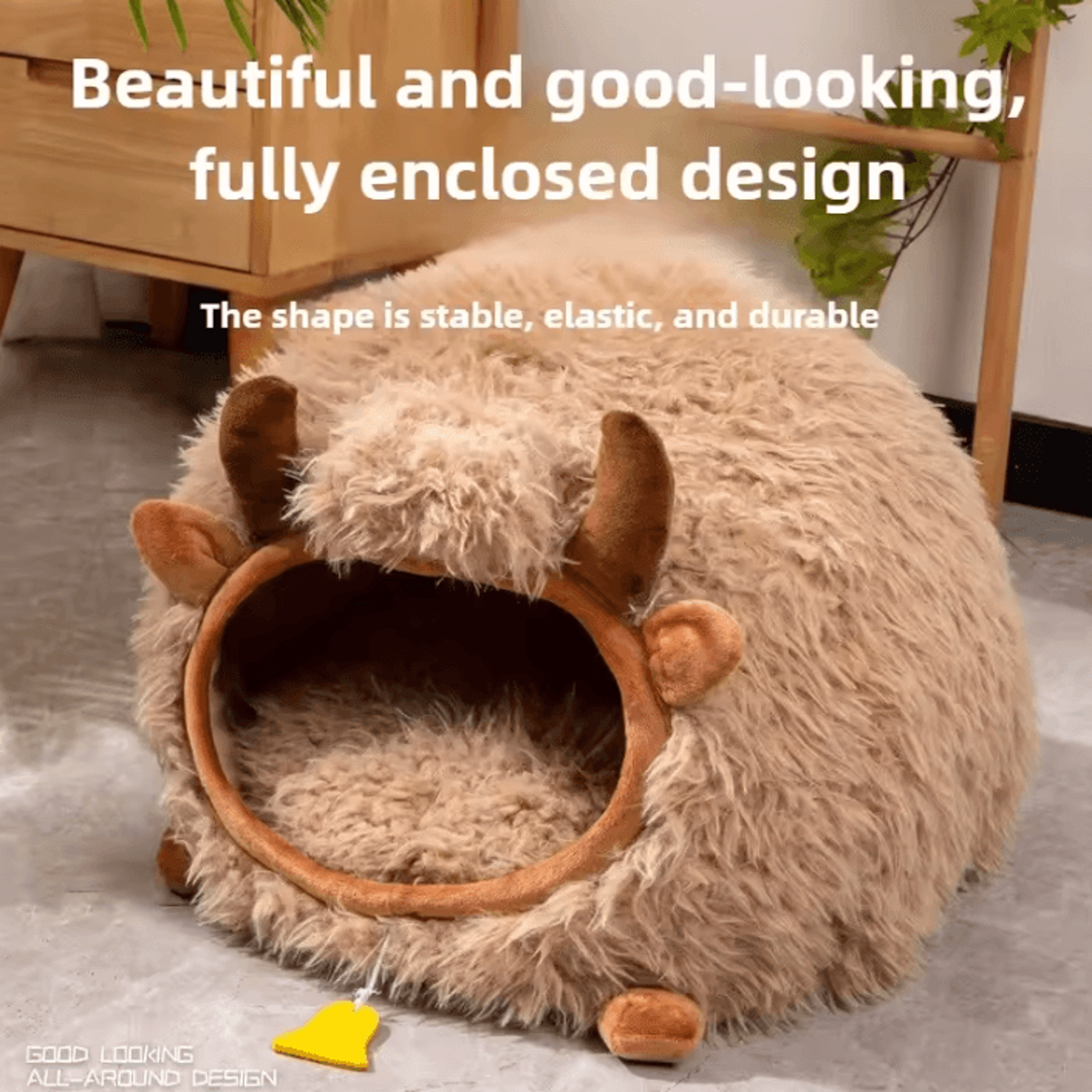 cozyyak semi-enclosed cat cave bed