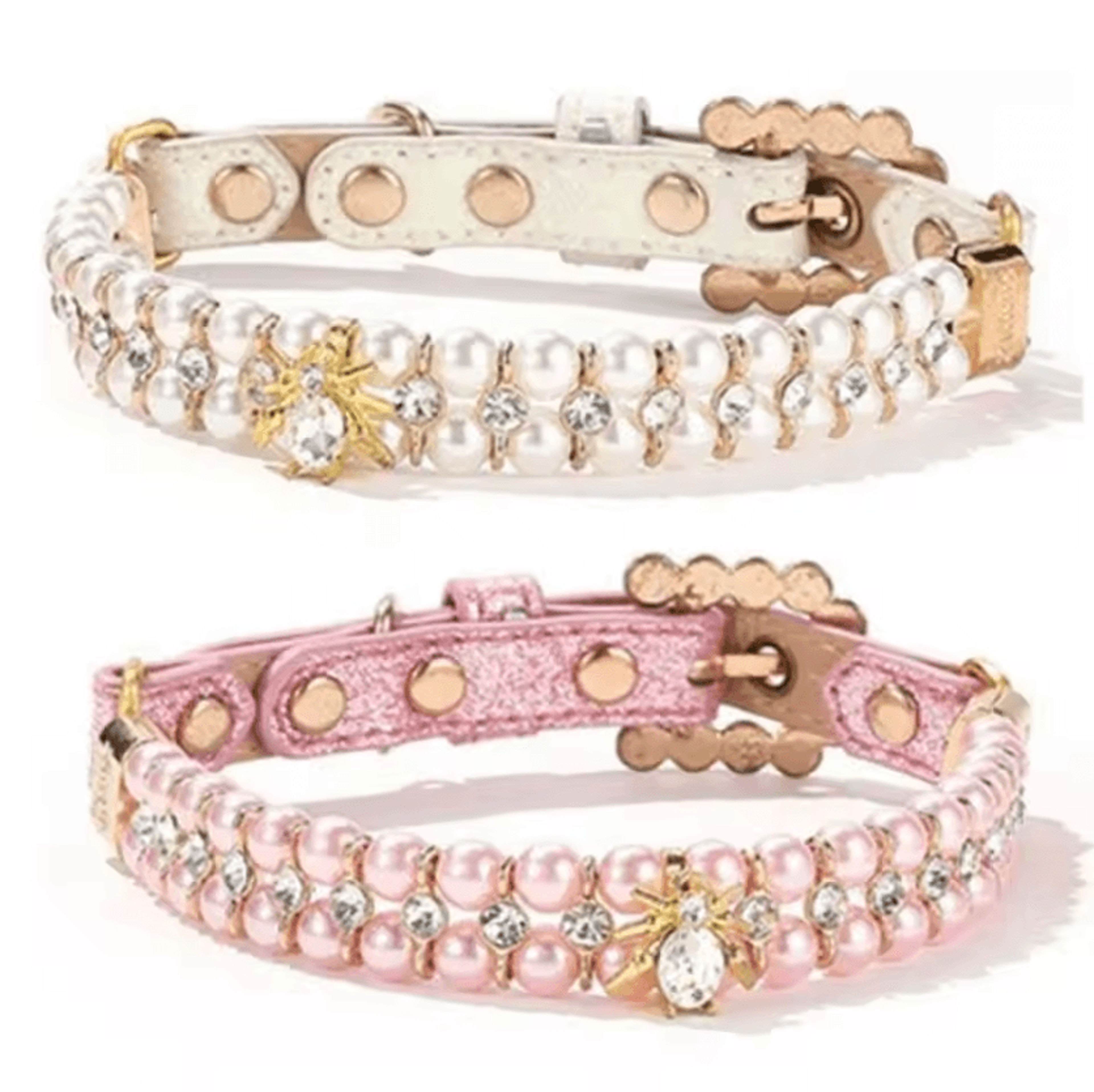 princess pearl rhinestone pet collar for cats & small dogs