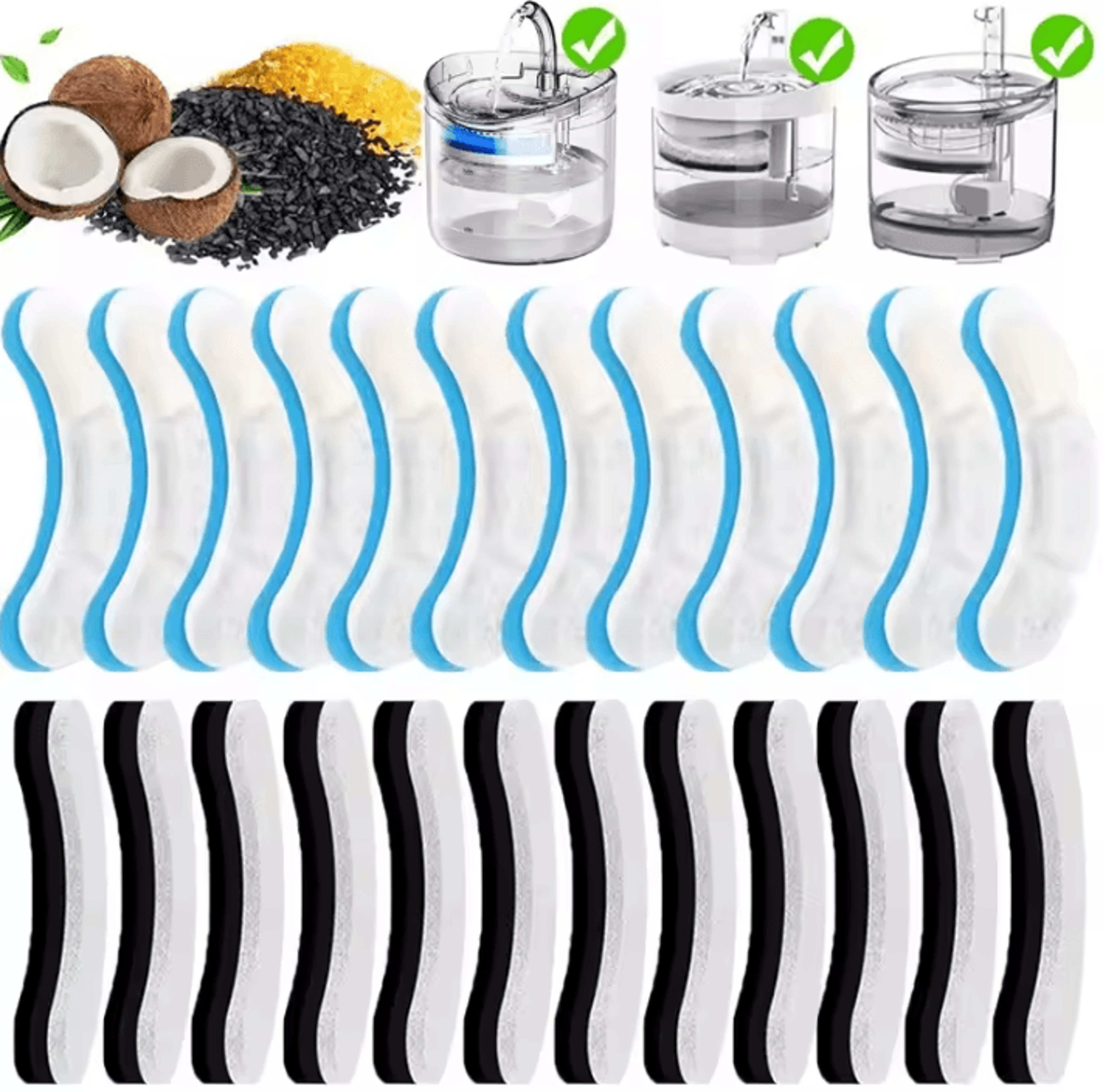 activated carbon replacement filters for pet water fountain