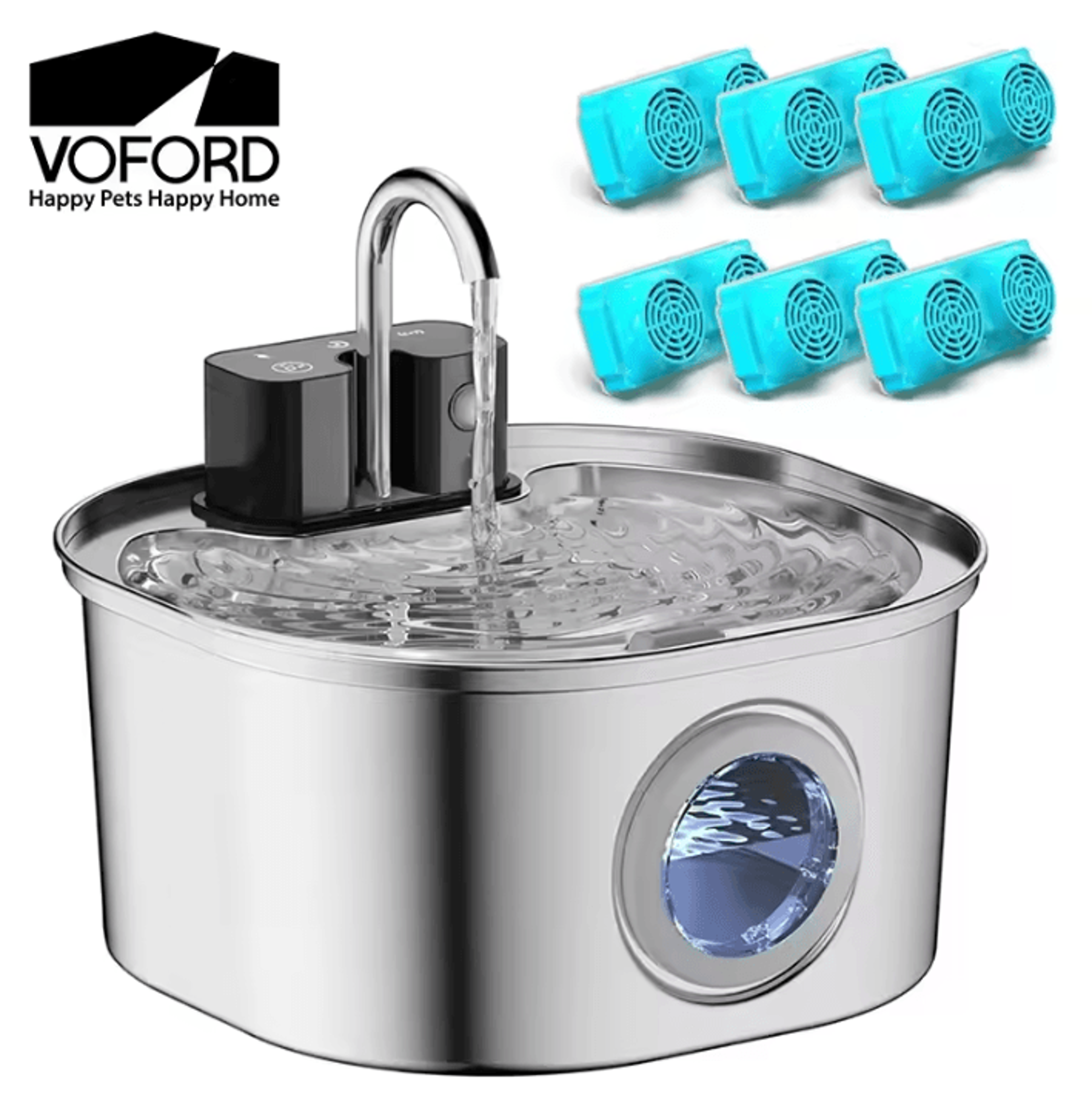 aquaflow wireless stainless steel pet water fountain 3.2l