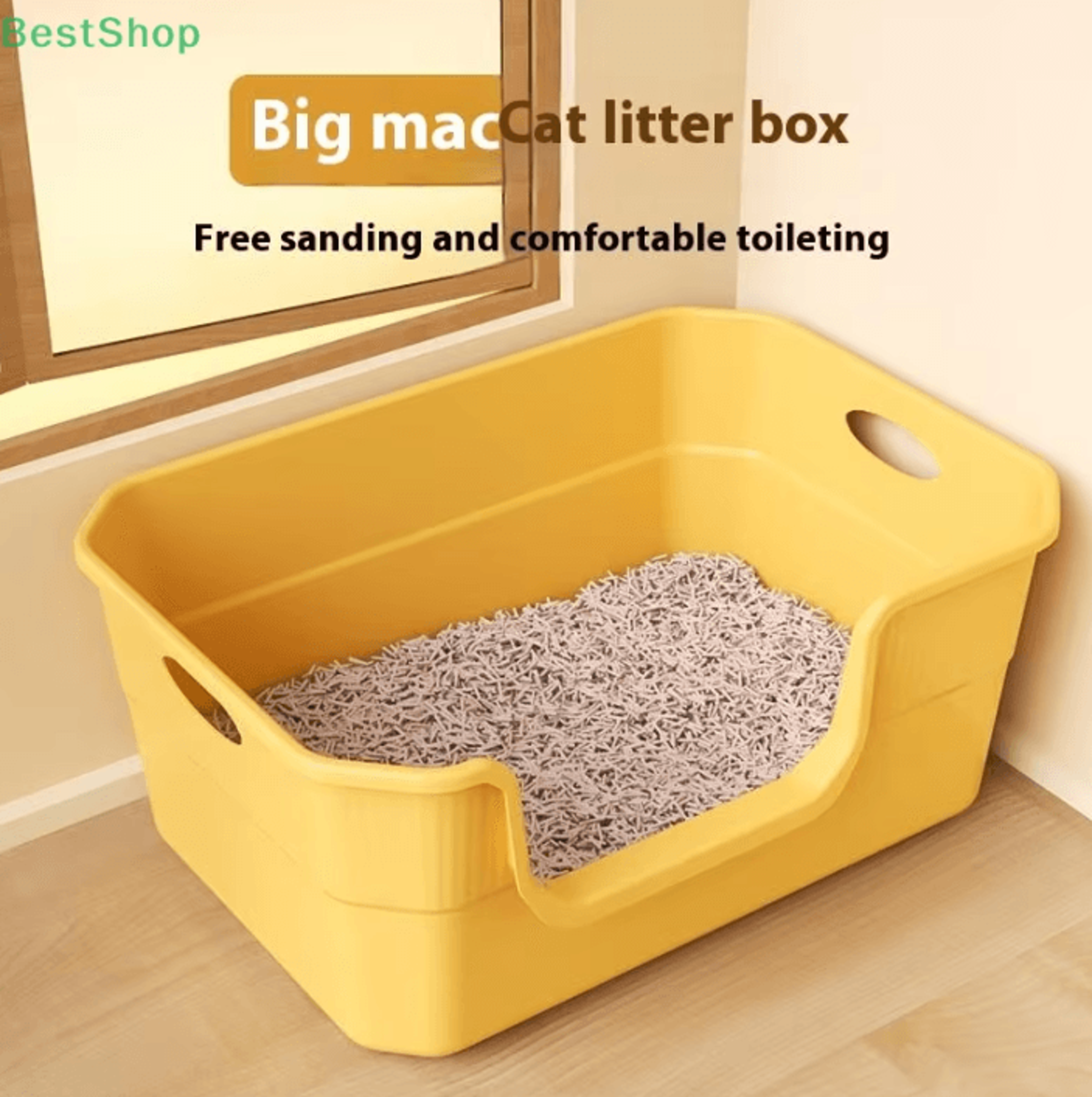 extra large anti-splash cat litter box with high sides